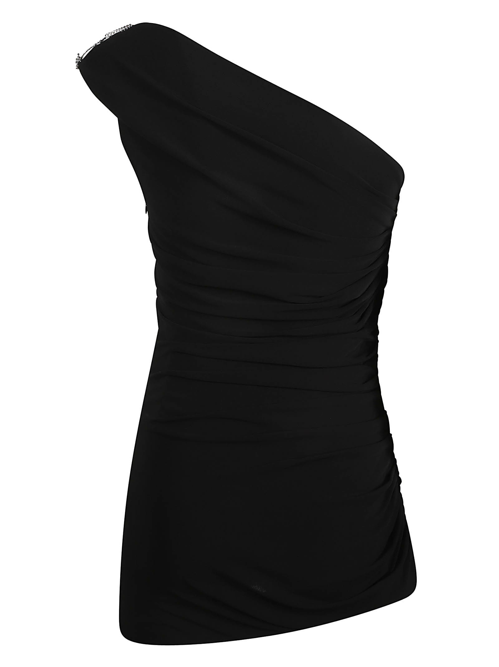 Shop Dsquared2 One Shoulder Dress In Black