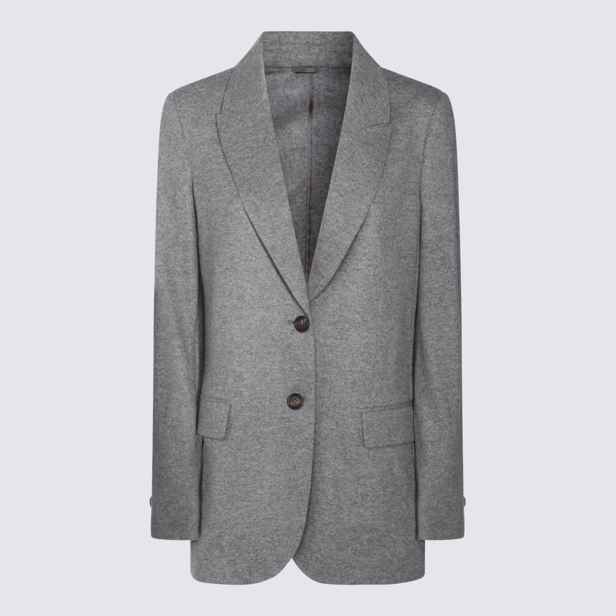 Shop Brunello Cucinelli Grey Wool Blazer In Graphite