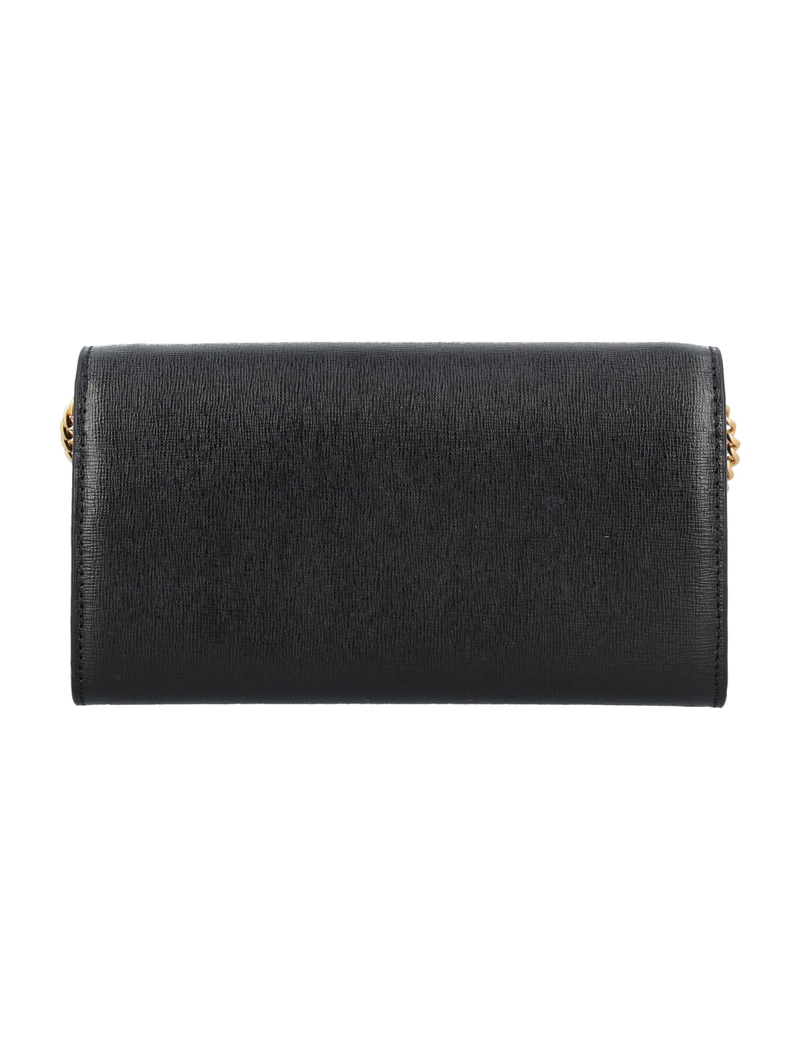 Shop Tory Burch Robinson Chain Wallet In Black