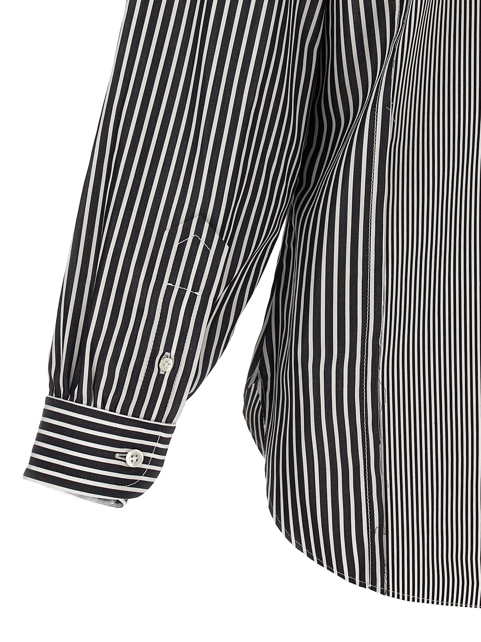 Shop Maison Margiela Striped Shirt In Blu E Bianco