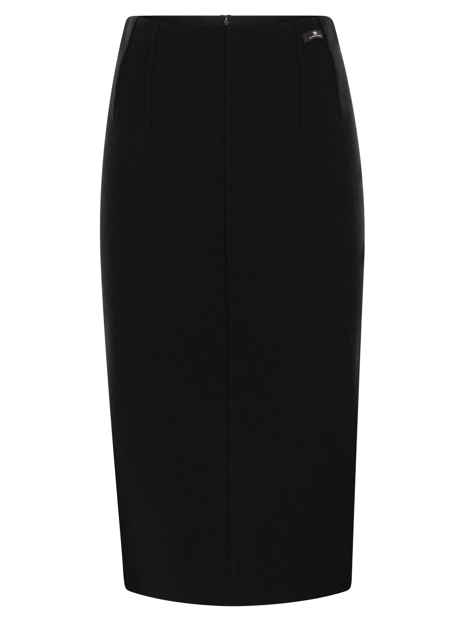 Elisabetta Franchi Wool Fabric Skirt In Black