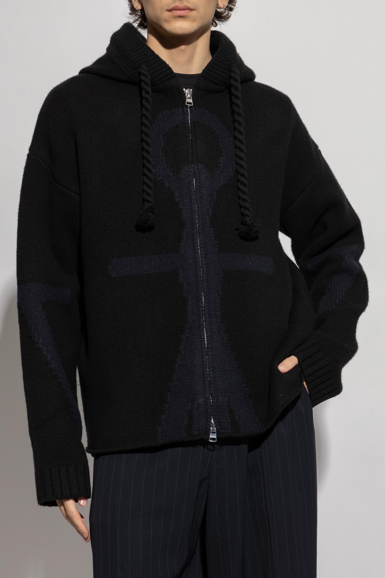 Jw Anderson Wool Cardigan In Black