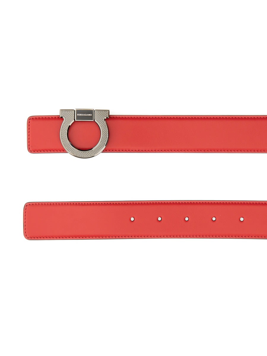 Ferragamo Leather Belt In Black