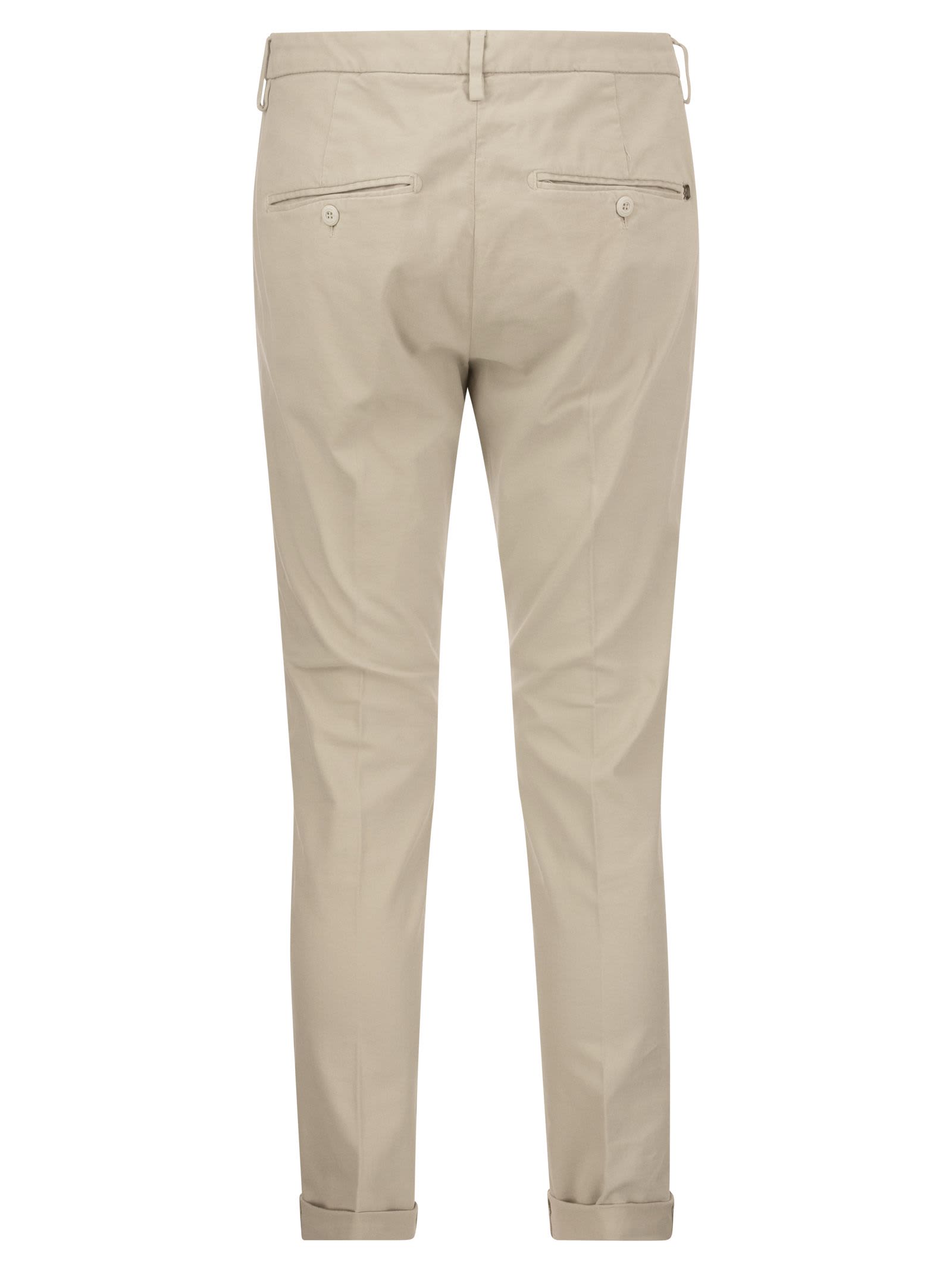 Shop Dondup Gaubert - Slim-fit Gabardine Trousers In White