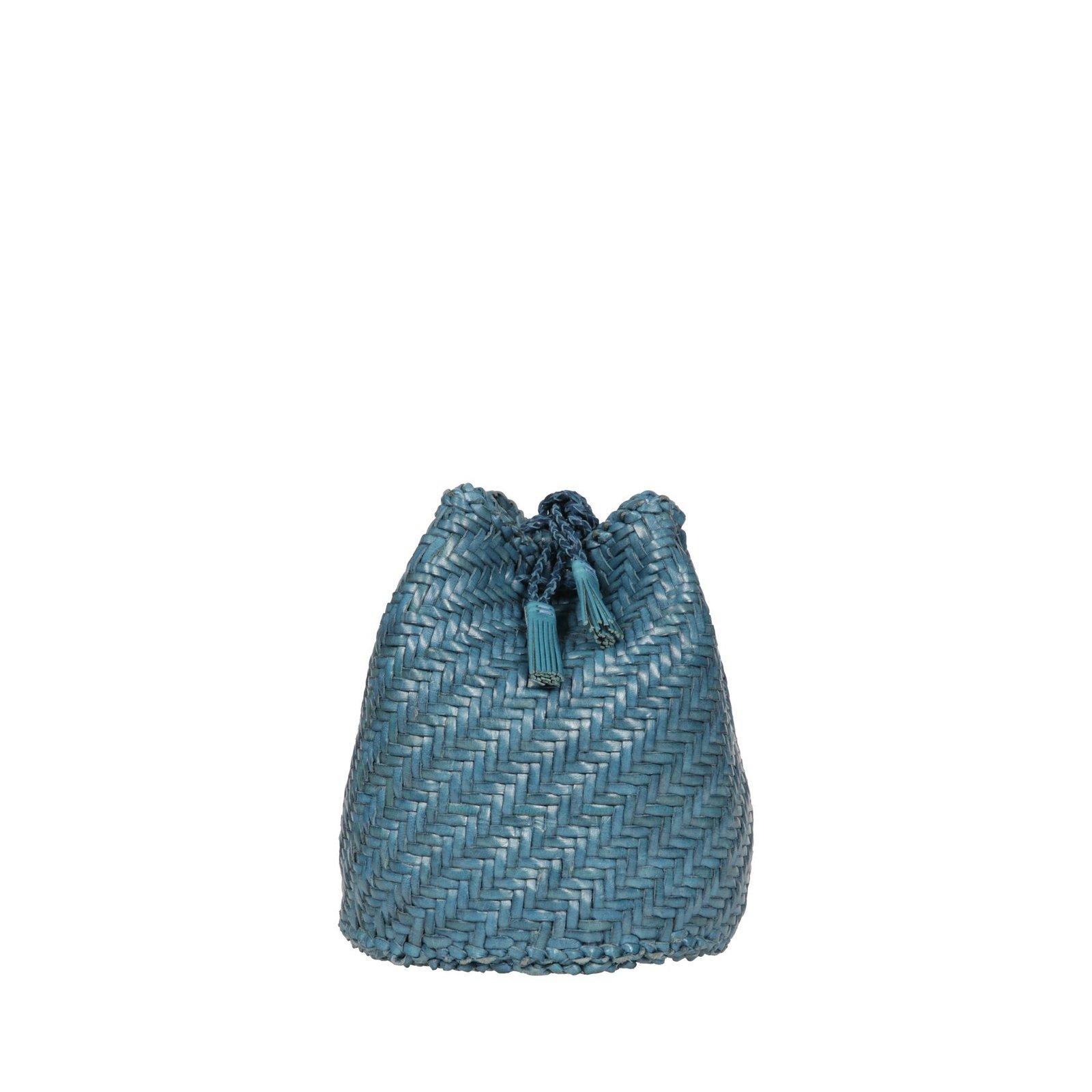 Shop Dragon Diffusion Pompom Double Jump Bucket Bag In Steel Blue