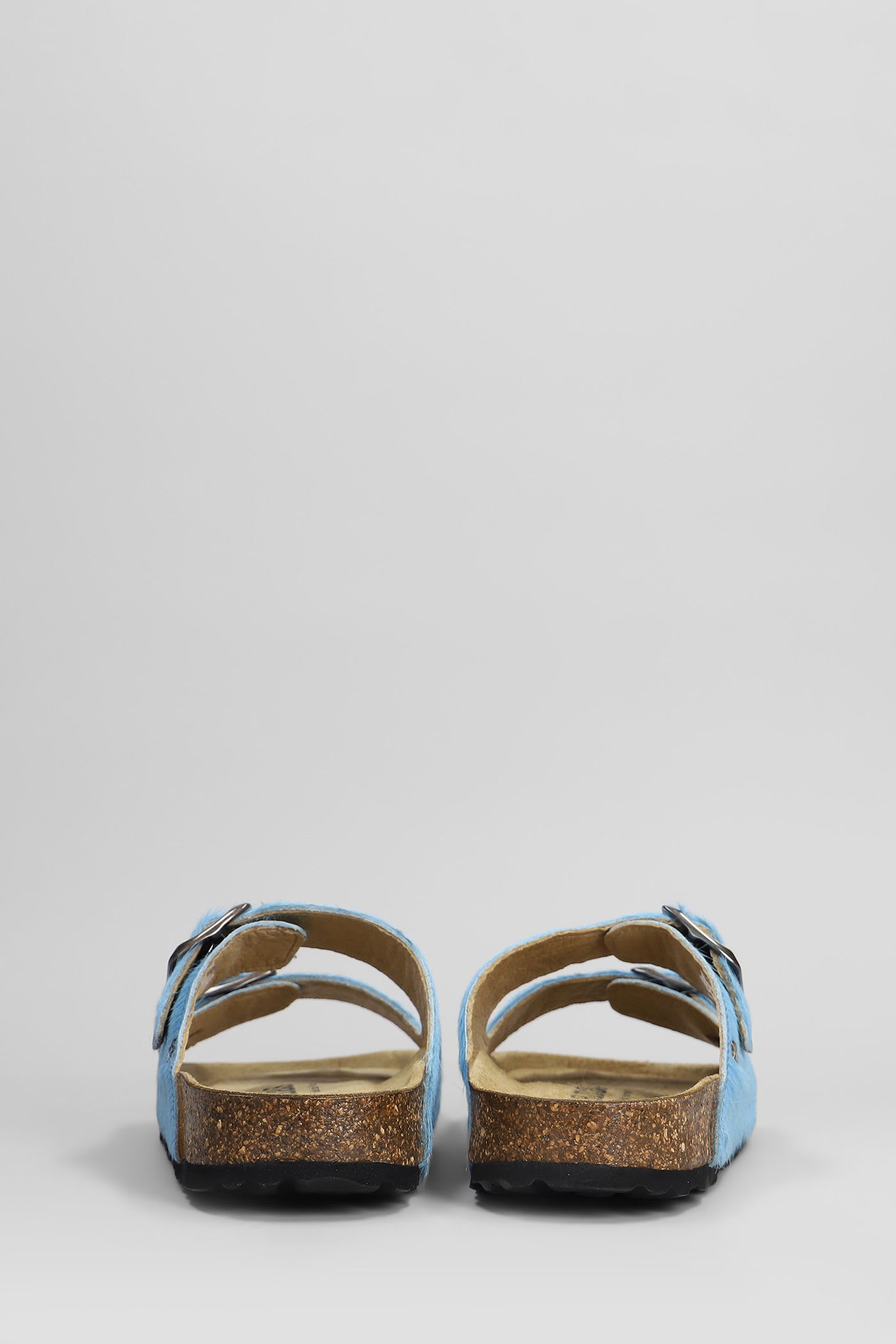 Cubanas Amalia Flats In Cyan Pony Skin In Blue