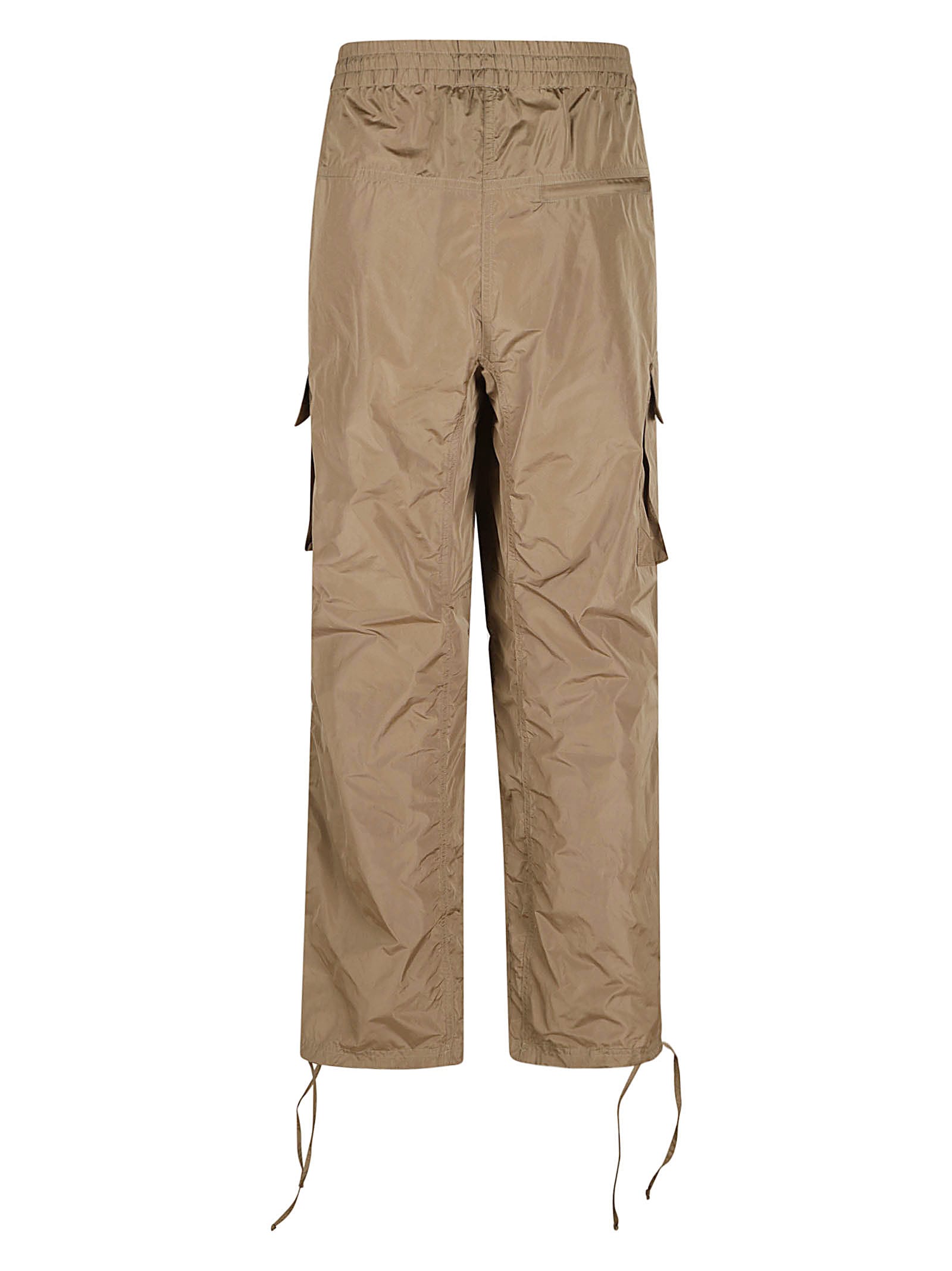 Shop Msgm Cargo Laced Waist Trousers In Military Green