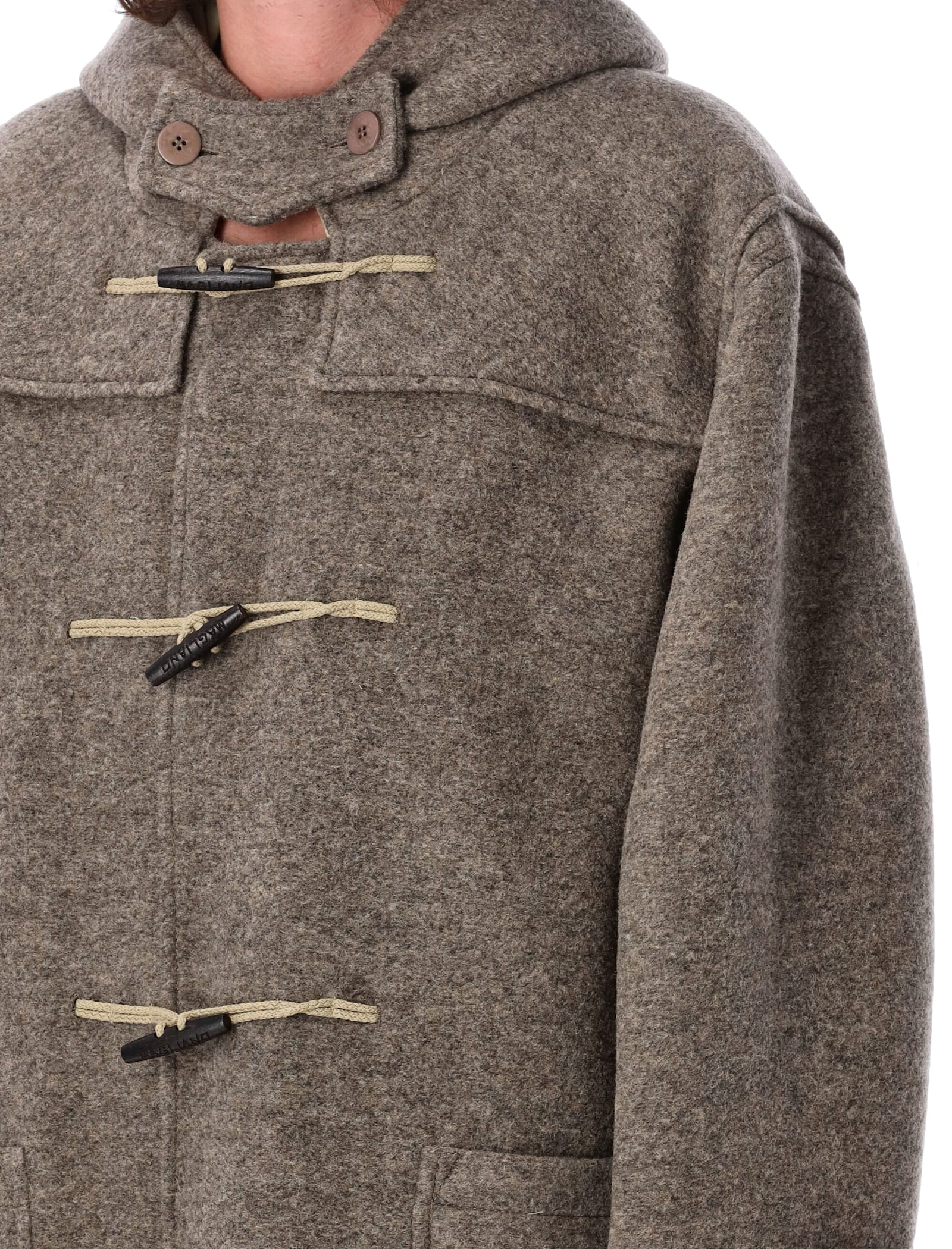 Shop Magliano Sindacato Duffle Coat In Grey Fango