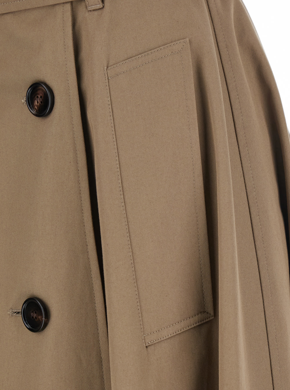 Burberry Beige Skirt With Adjustable Belt And Button Closure In Cotton Woman In Brown