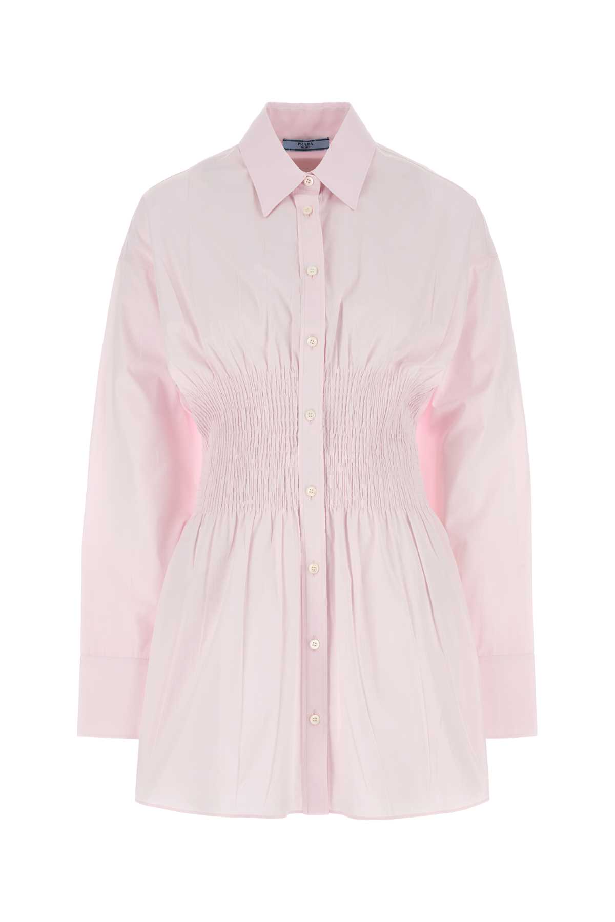 Prada Pastel Pink Poplin Shirt In Pink