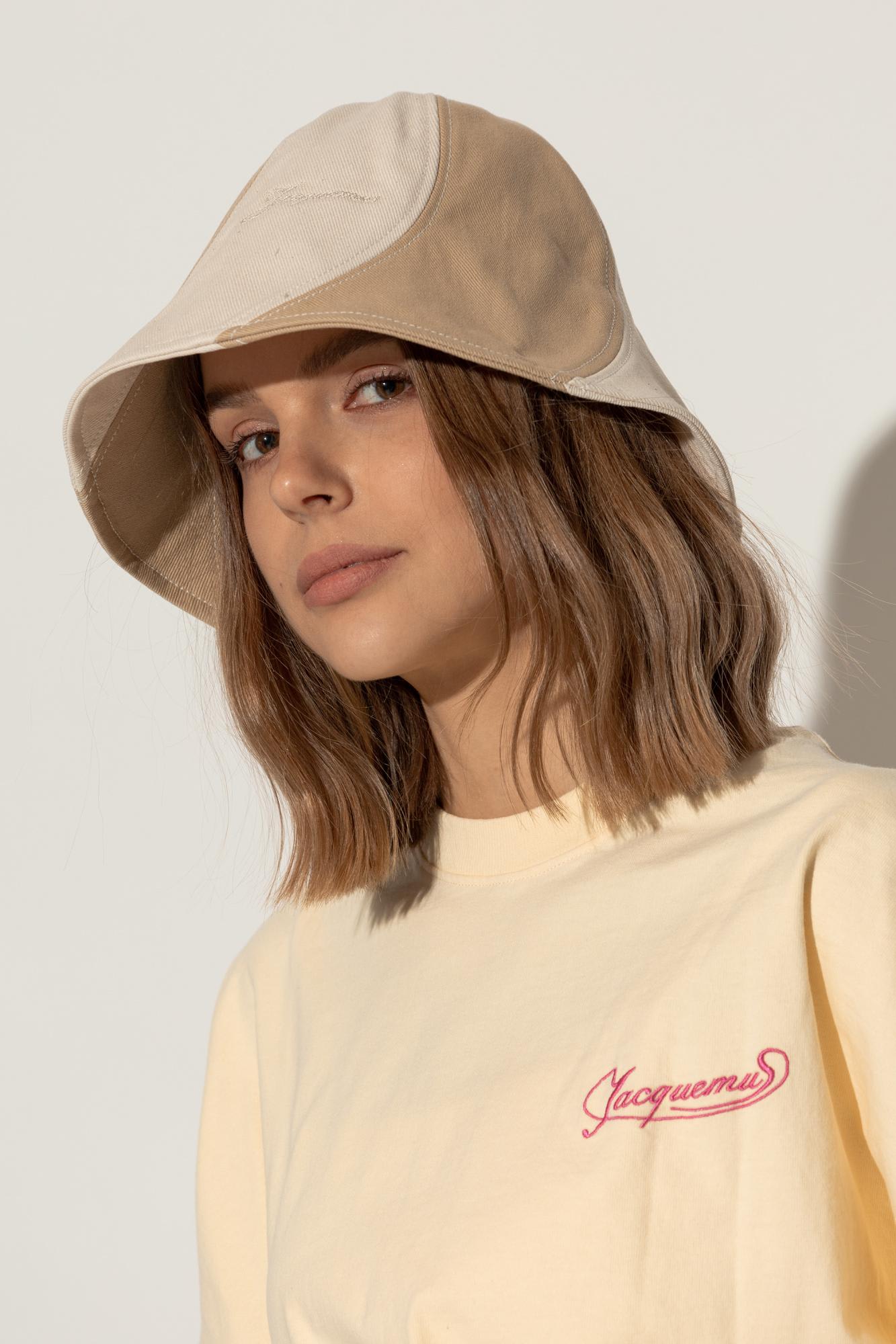 Jacquemus Hat With Logo In Beige / Off-white