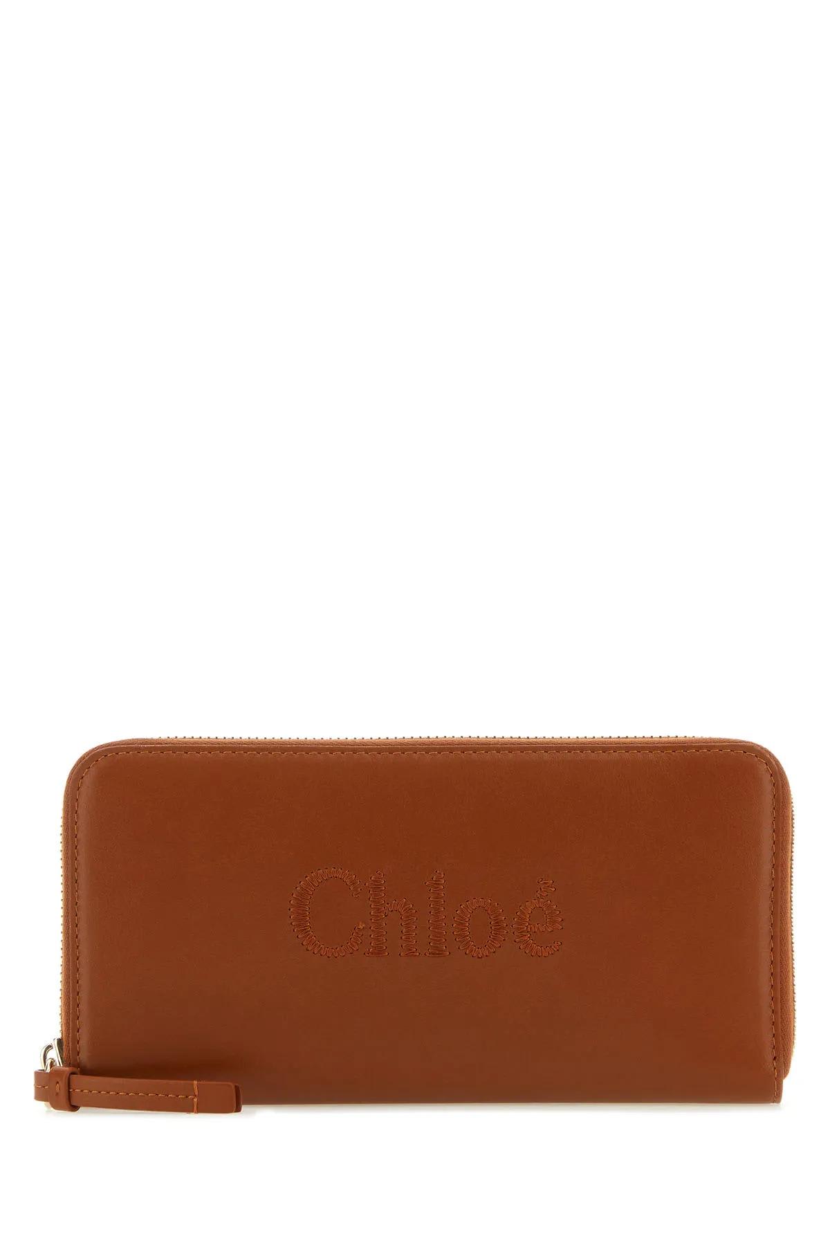 Chloé Caramel Nappa Leather Wallet In Marrone
