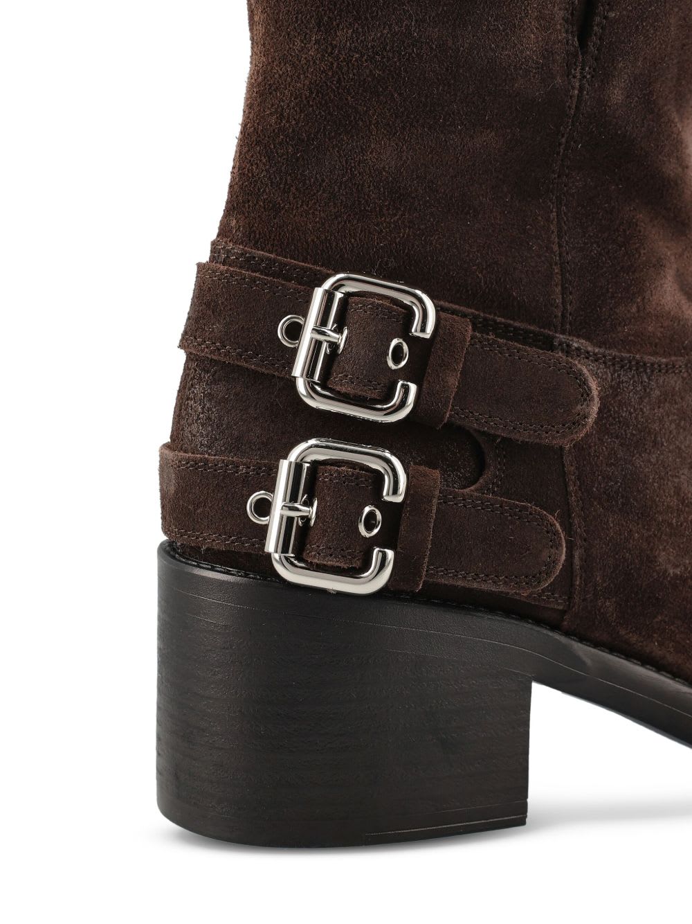 Chloé Stylish Block Heel Suede Ankle Boots In Brown