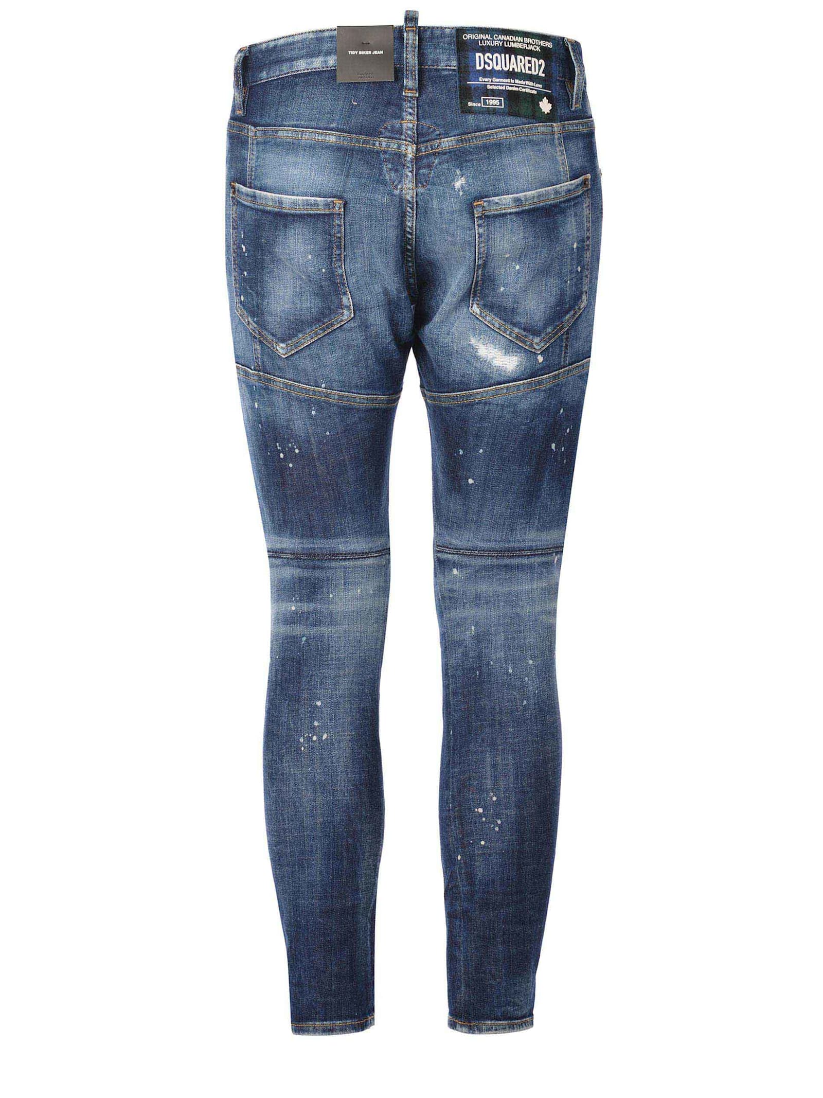 Shop Dsquared2 Jeans  Tidy Biker Made Of Denim In Denim Azzurro