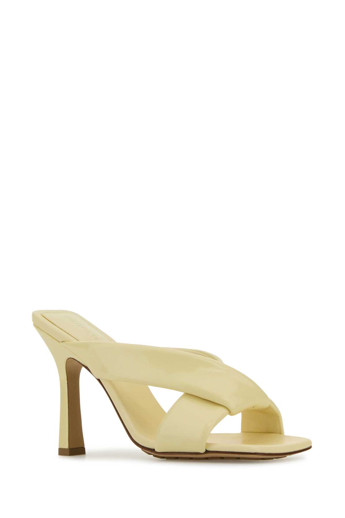 Bottega Veneta Women Pastel Yellow Leather Riva Mules In Yellow