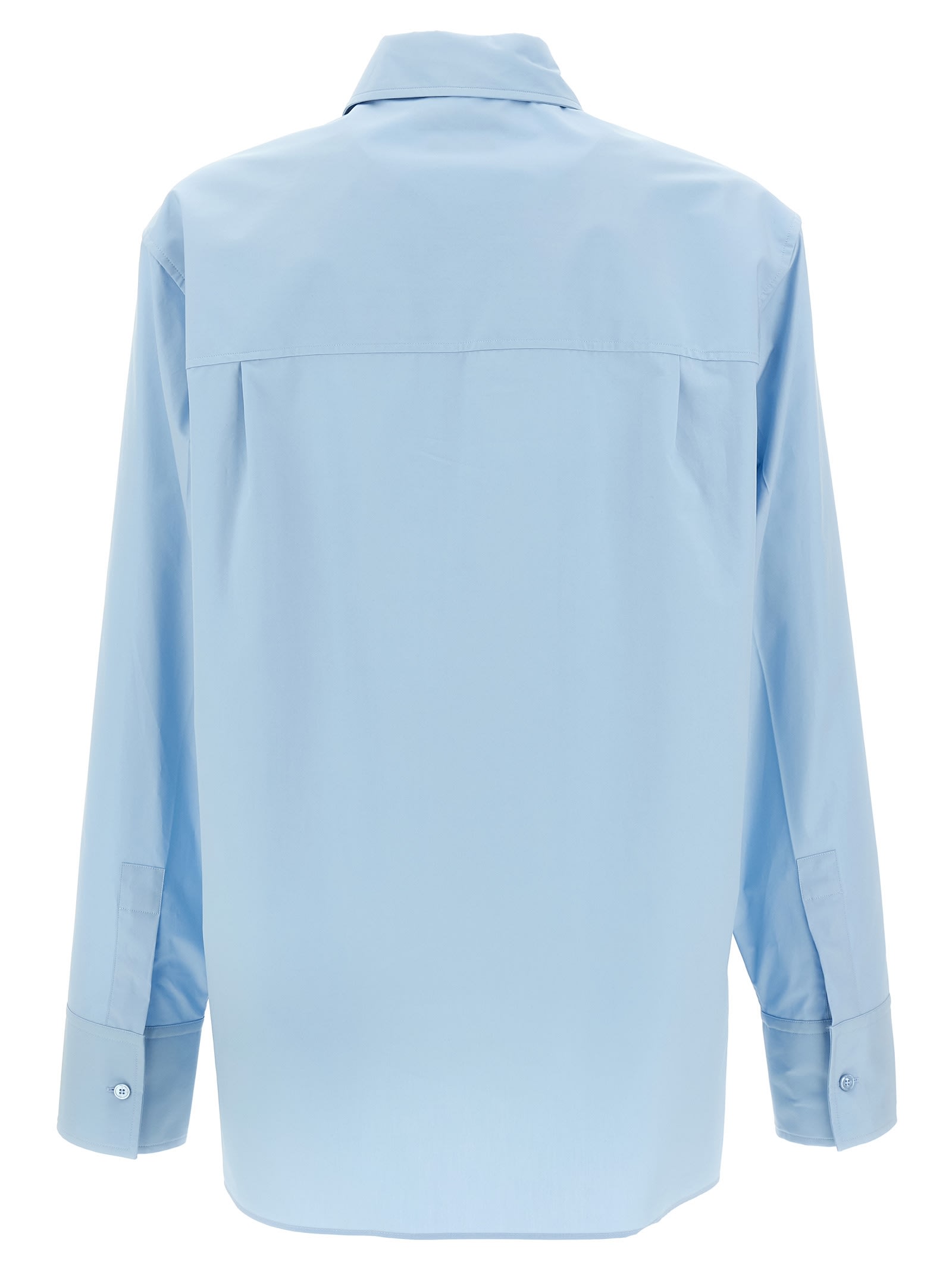 Gucci Men Embossed Logo Shirt In Blue