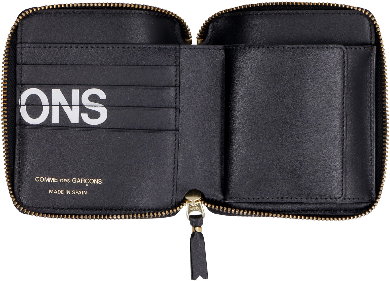 Shop Comme Des Garçons Huge Leather Zip Around Wallet In Black
