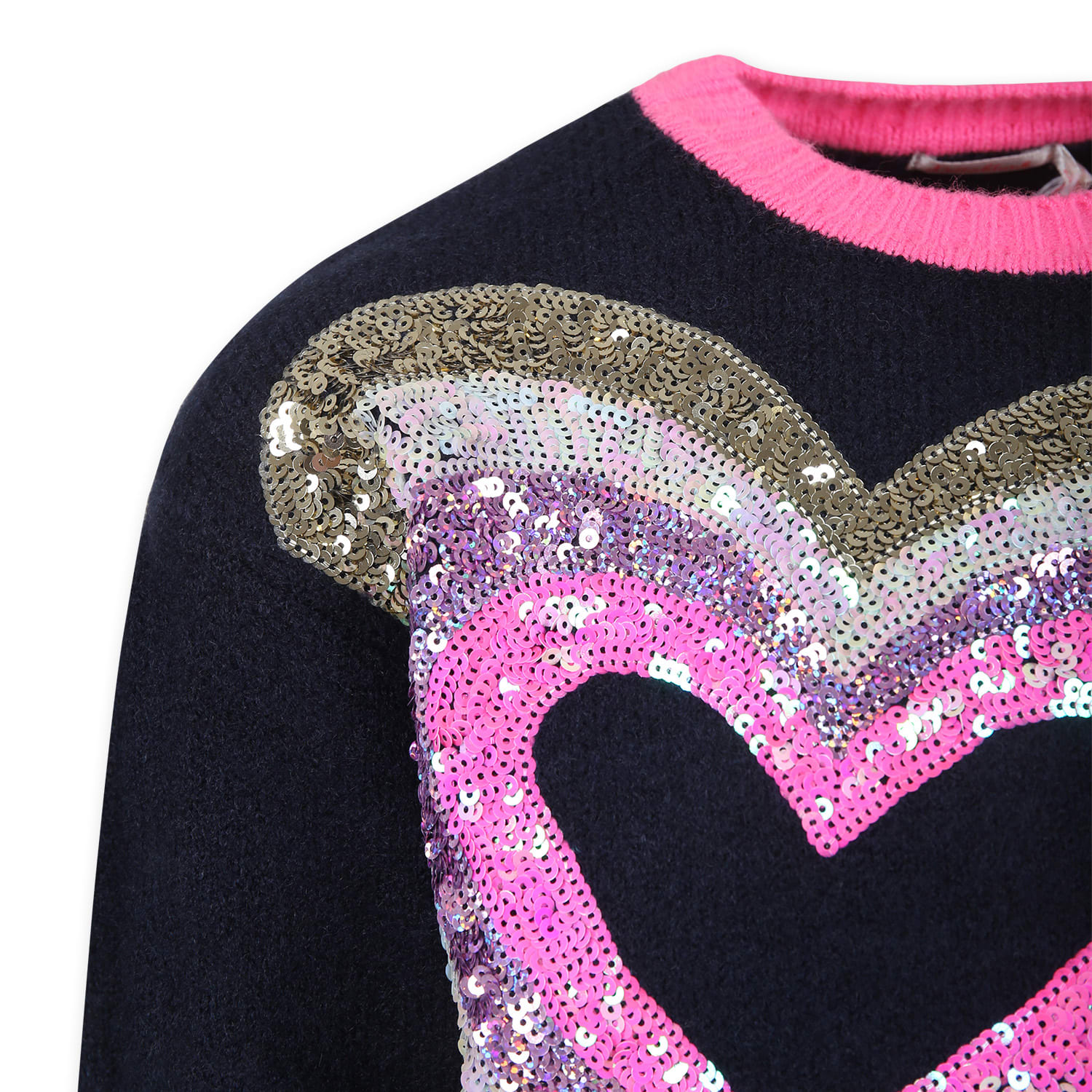 Billieblush Blue Sweater For Girl With Hearts In Blue