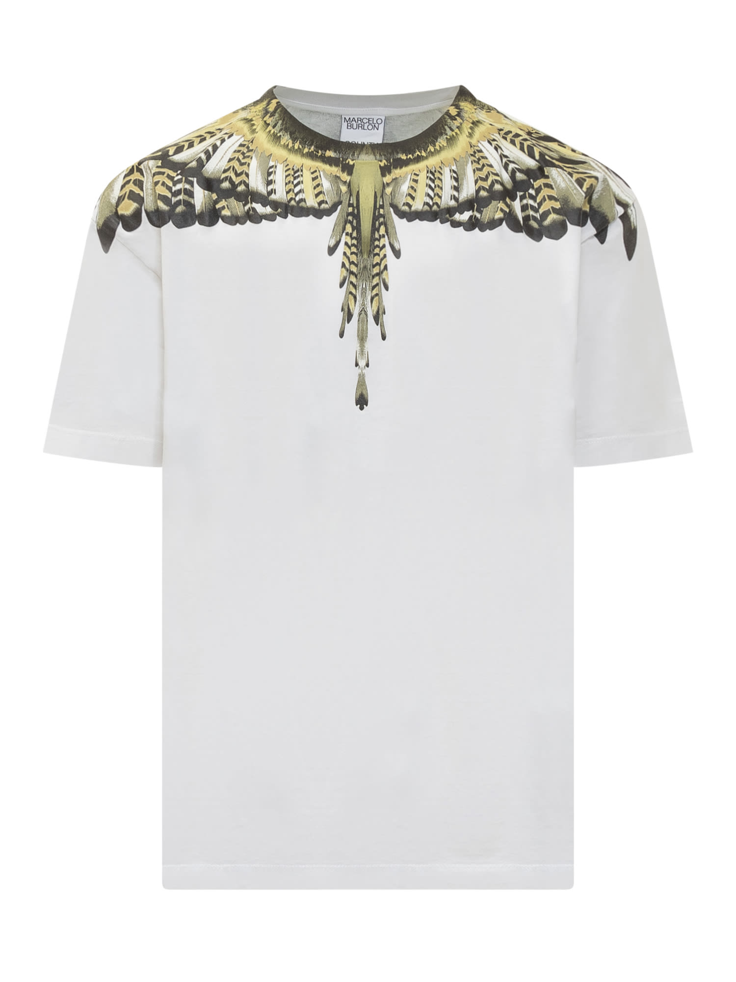 Shop Marcelo Burlon County Of Milan Grizzly Wings T-shirt In White Olive