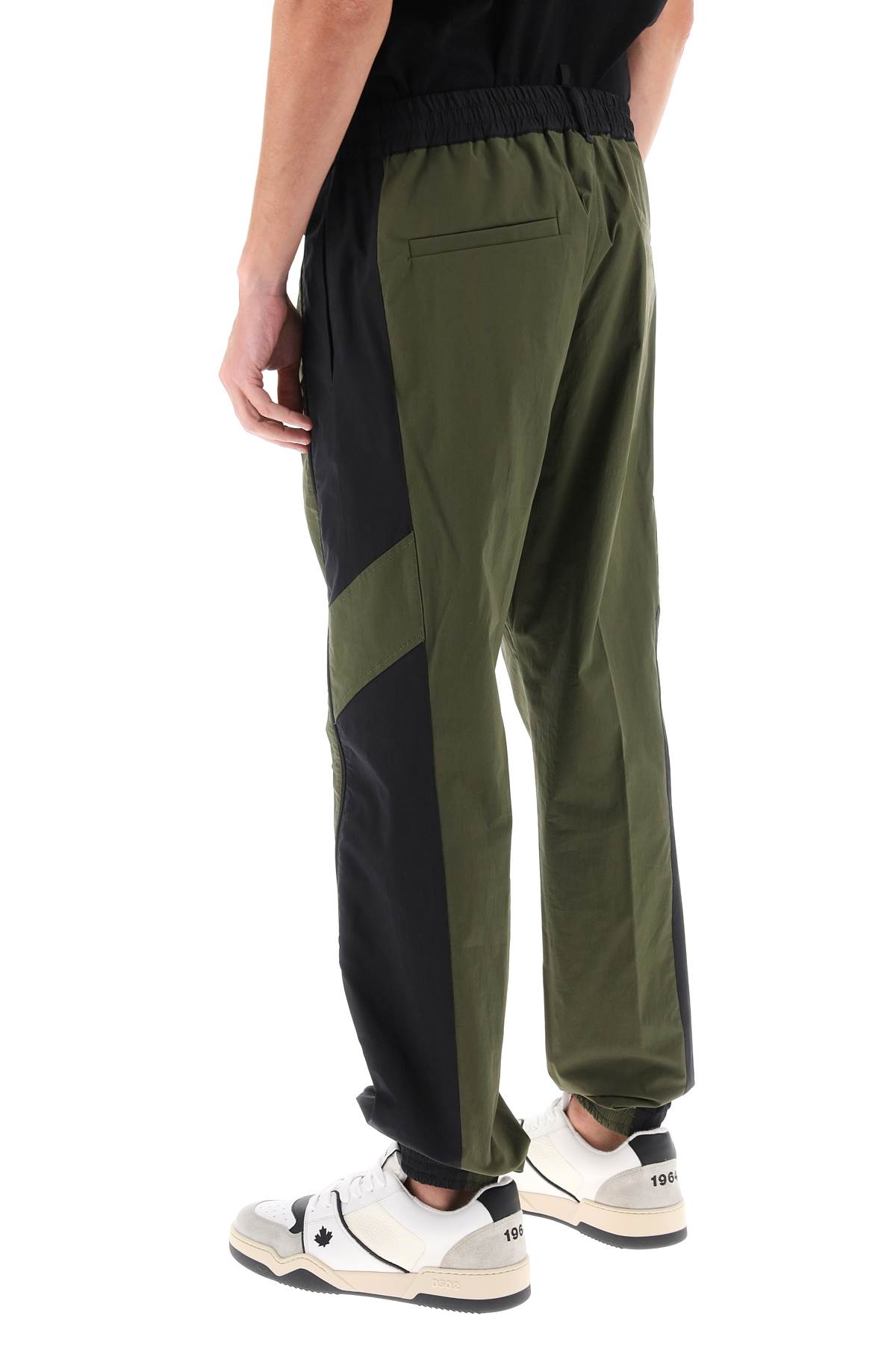 Shop Dsquared2 Stretch Cotton Pants In Olive Green (black)