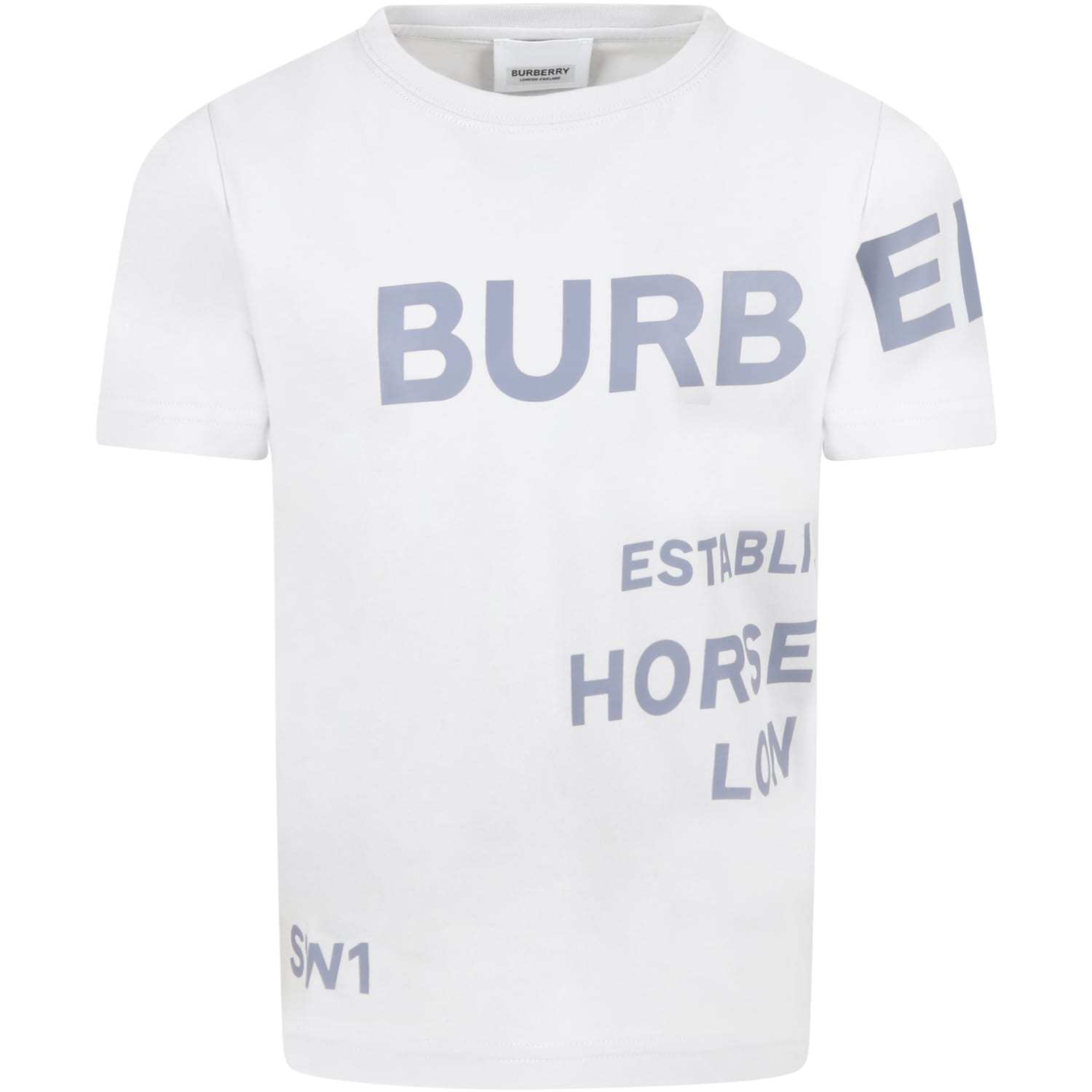Burberry Gray T-shirt For Kids With Gray Logo