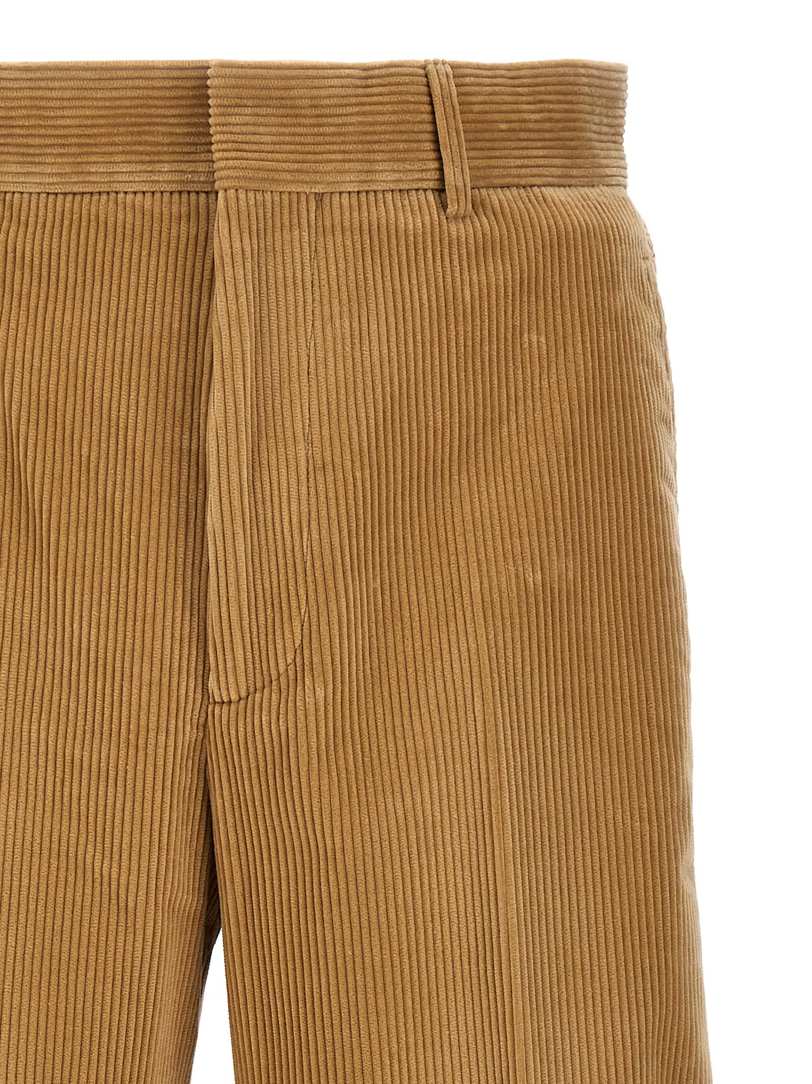 Shop Palm Angels Corduory Suit Tape Pants In Beige