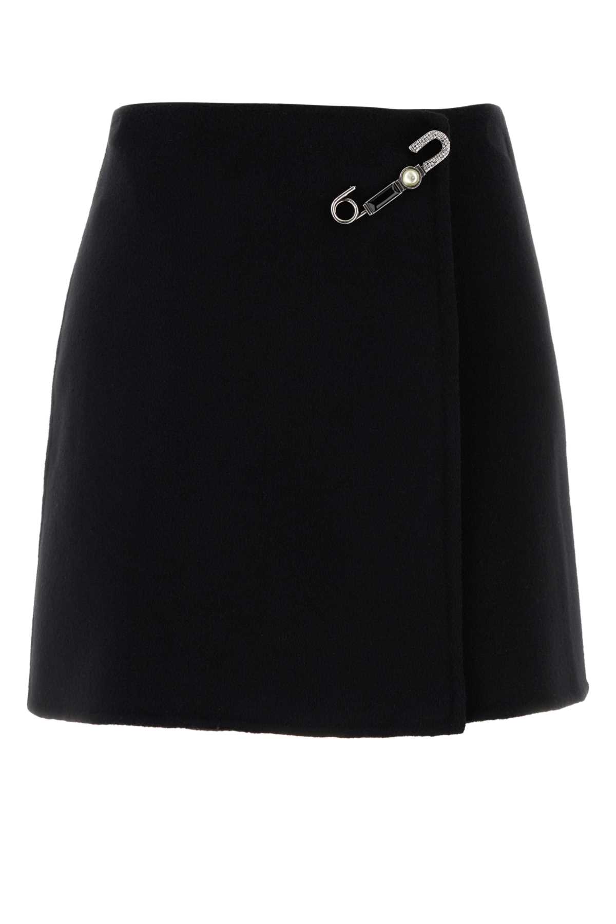 Ermanno Scervino Black Wool Mini Skirt