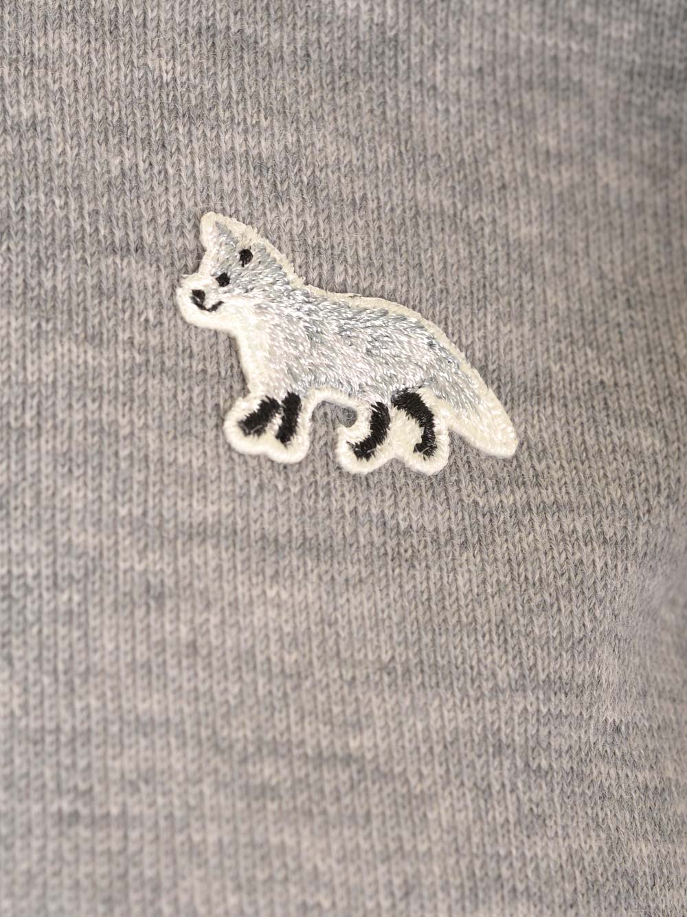 Shop Maison Kitsuné Grey Cardigan With Baby Fox Patch