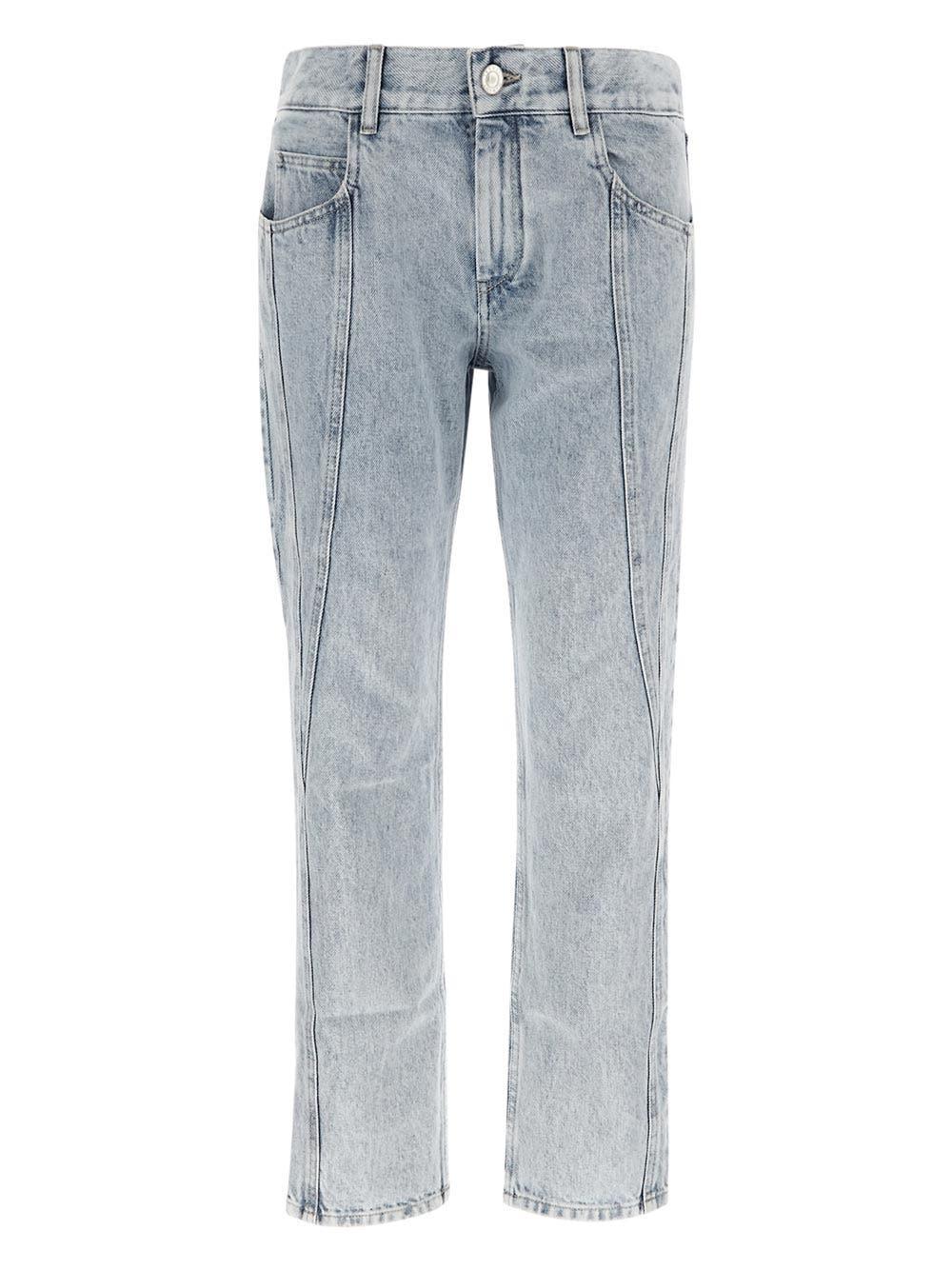 Shop Isabel Marant Cotton Light Blue Jeans In Lu Light Blue