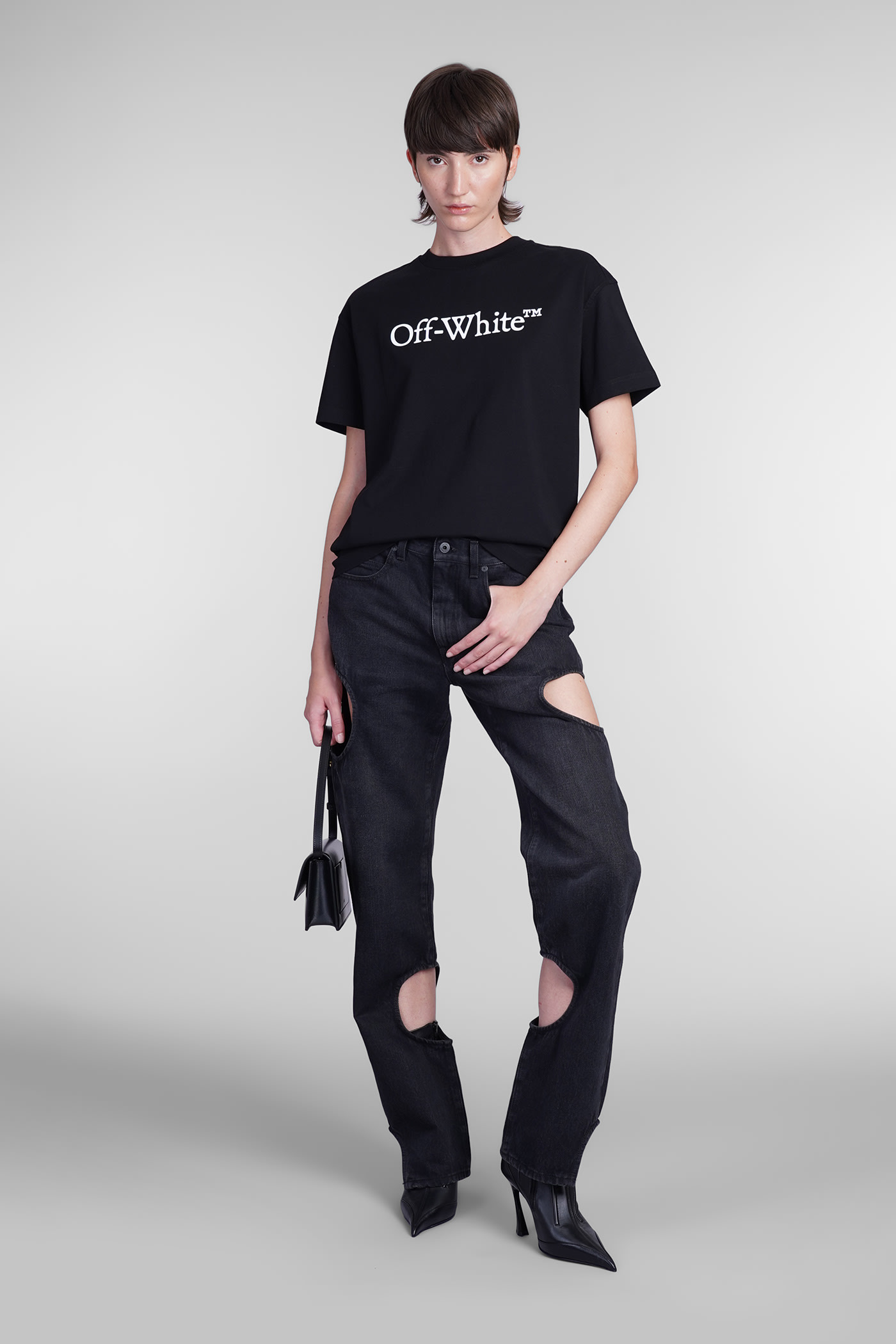 Shop Off-white T-shirt In Black Cotton