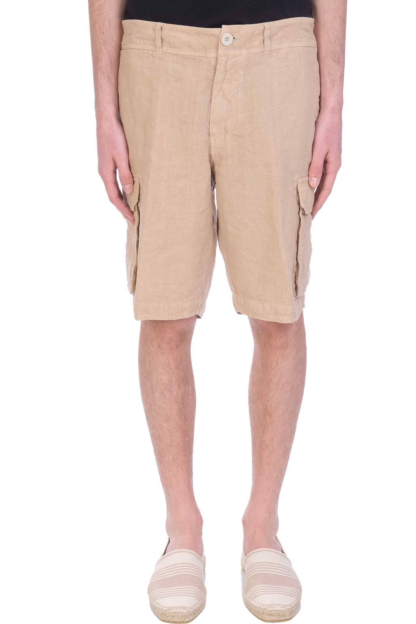 120% LINO 120% LINO SHORTS IN BEIGE LINEN,TOM24260000253