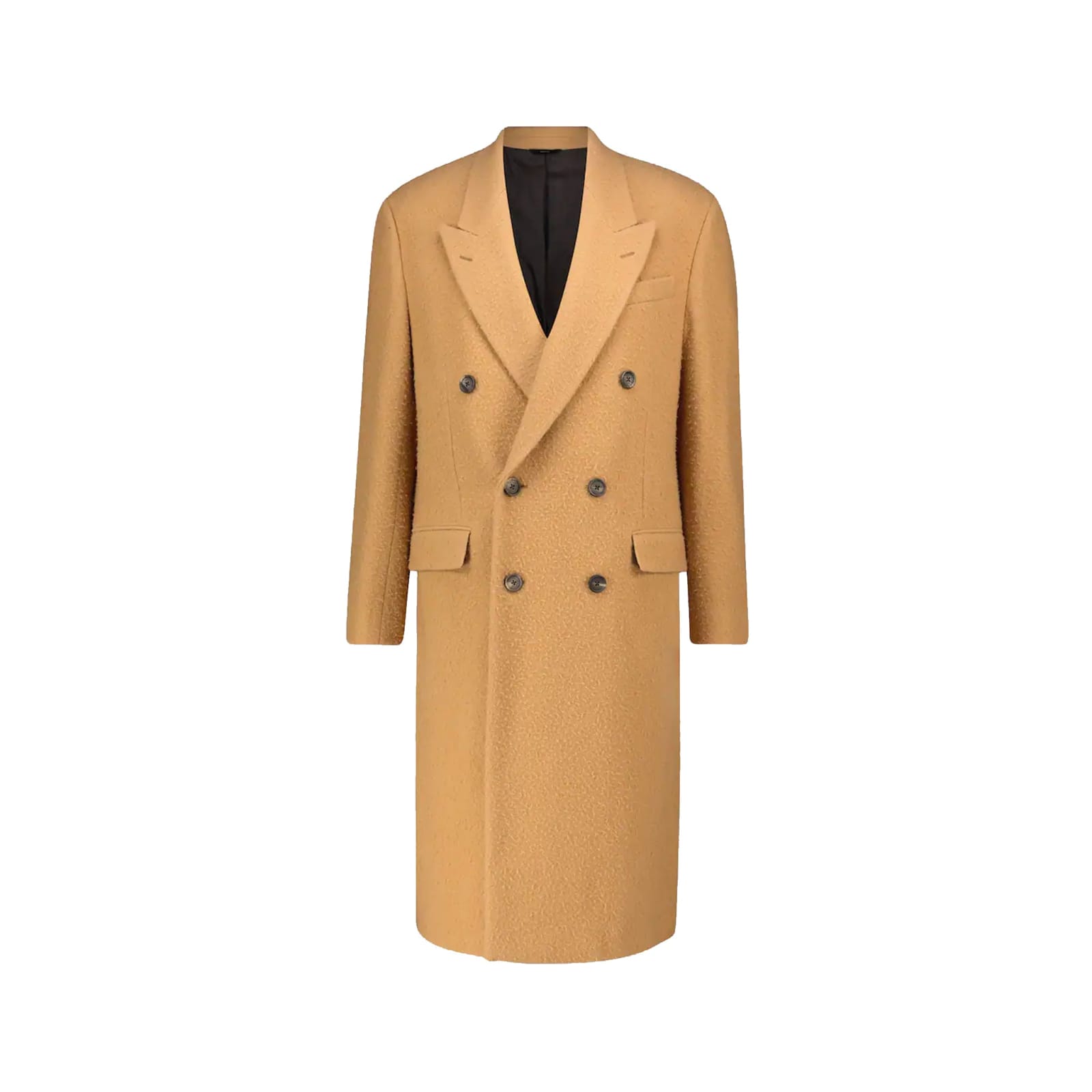 Shop Fendi Wool Long Coat In Brown