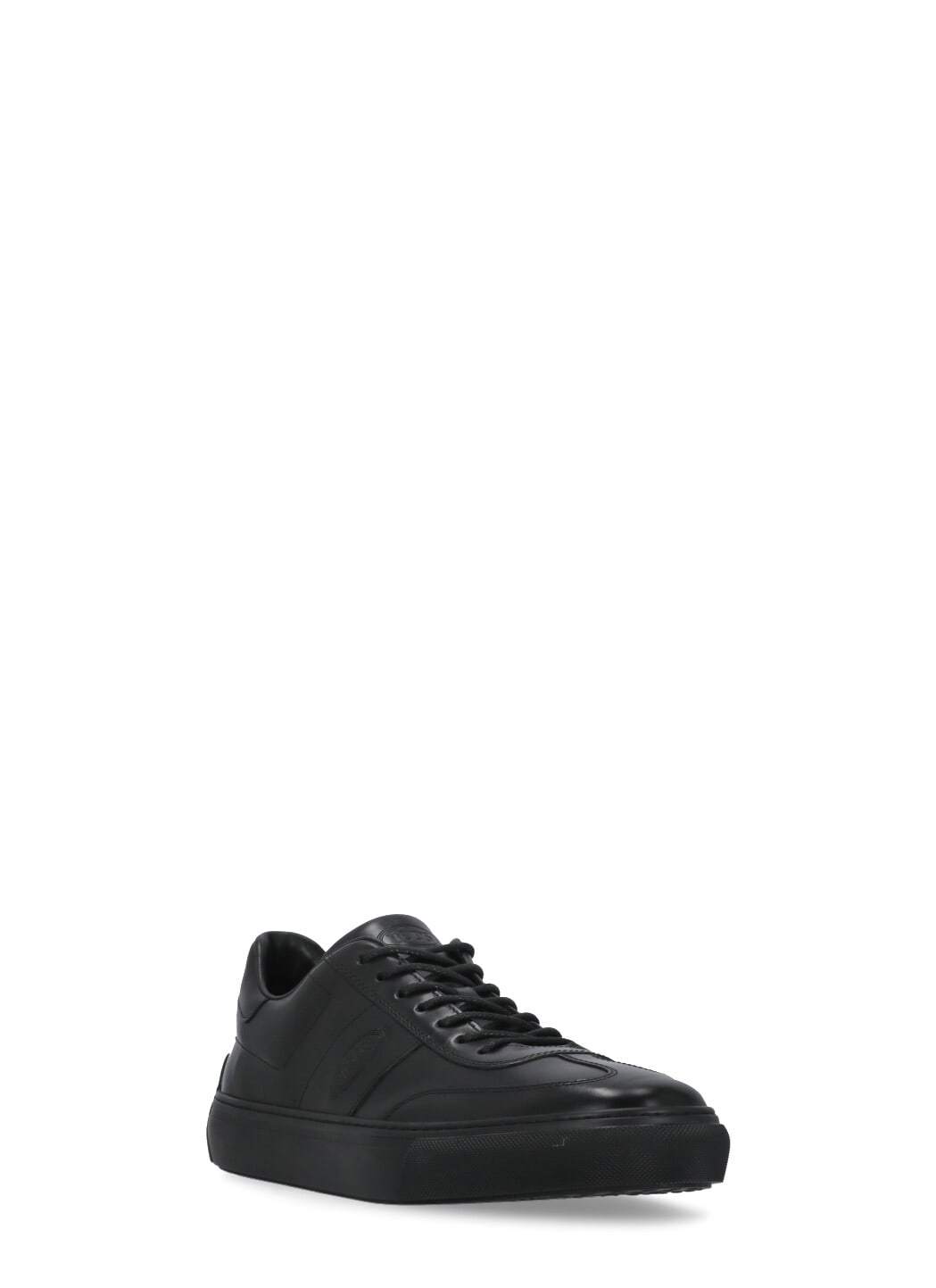 Shop Tod's Leather Sneakers In Black