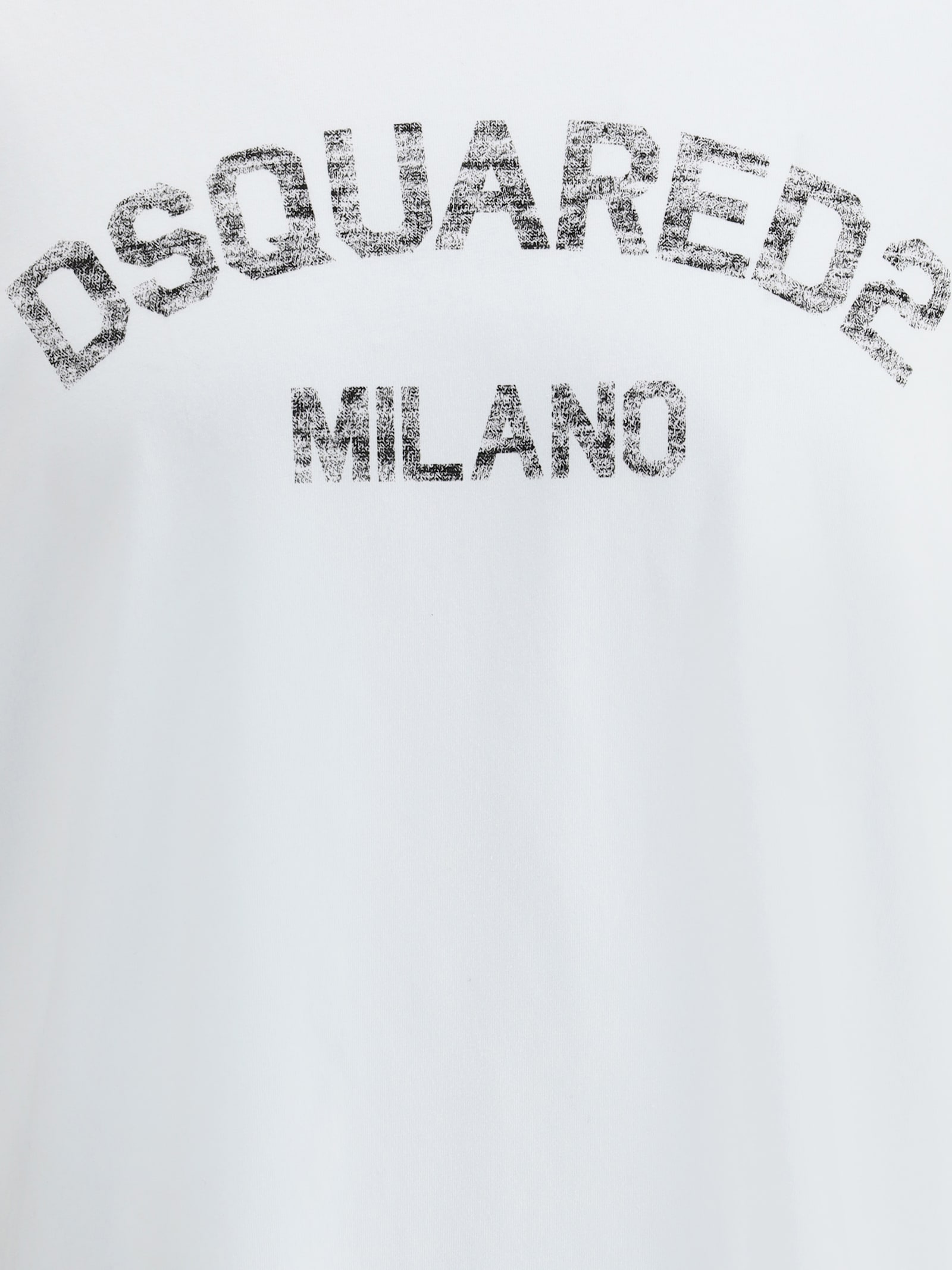 Dsquared2 Loose Fit White Cotton Jersey T-shirt With Vintage-effect Logo In White