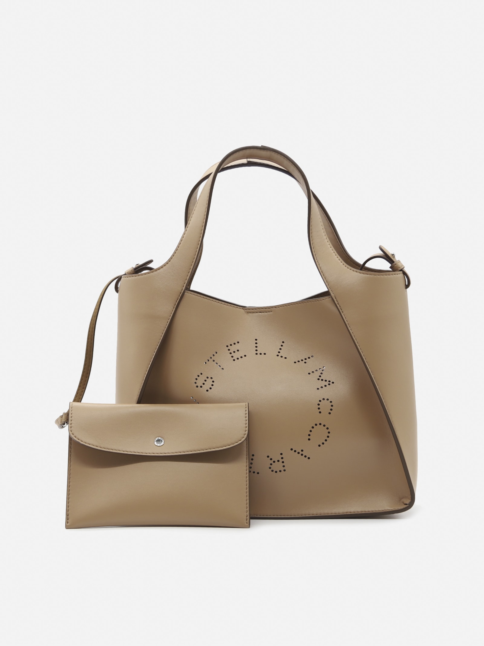 Stella McCartney Vegan Leather Tote Bag With Perforated Logo Detail