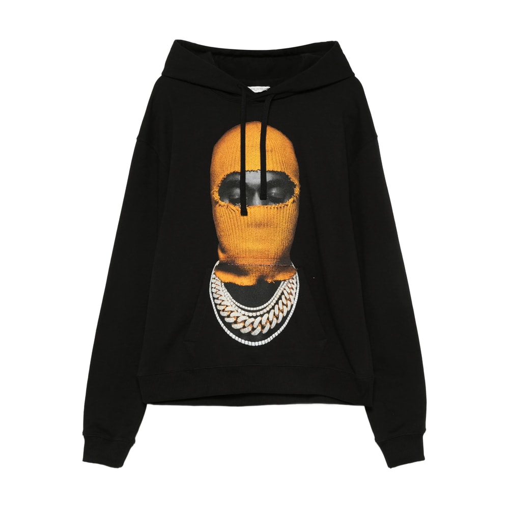Ih Nom Uh Nit Hooded Cotton Sweatshirt Featuring Graphic Print In Black
