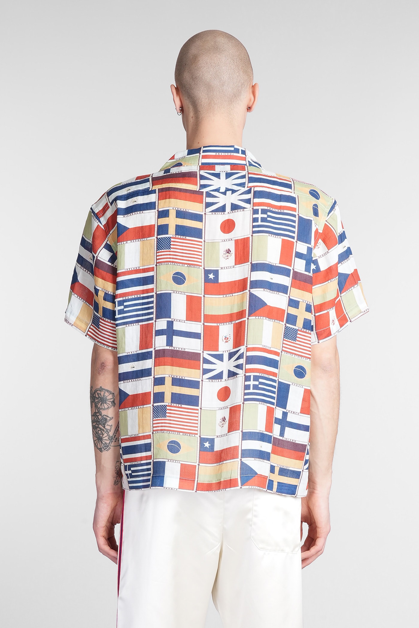 Bode International Camp-collar Printed Linen Shirt In Multicolor