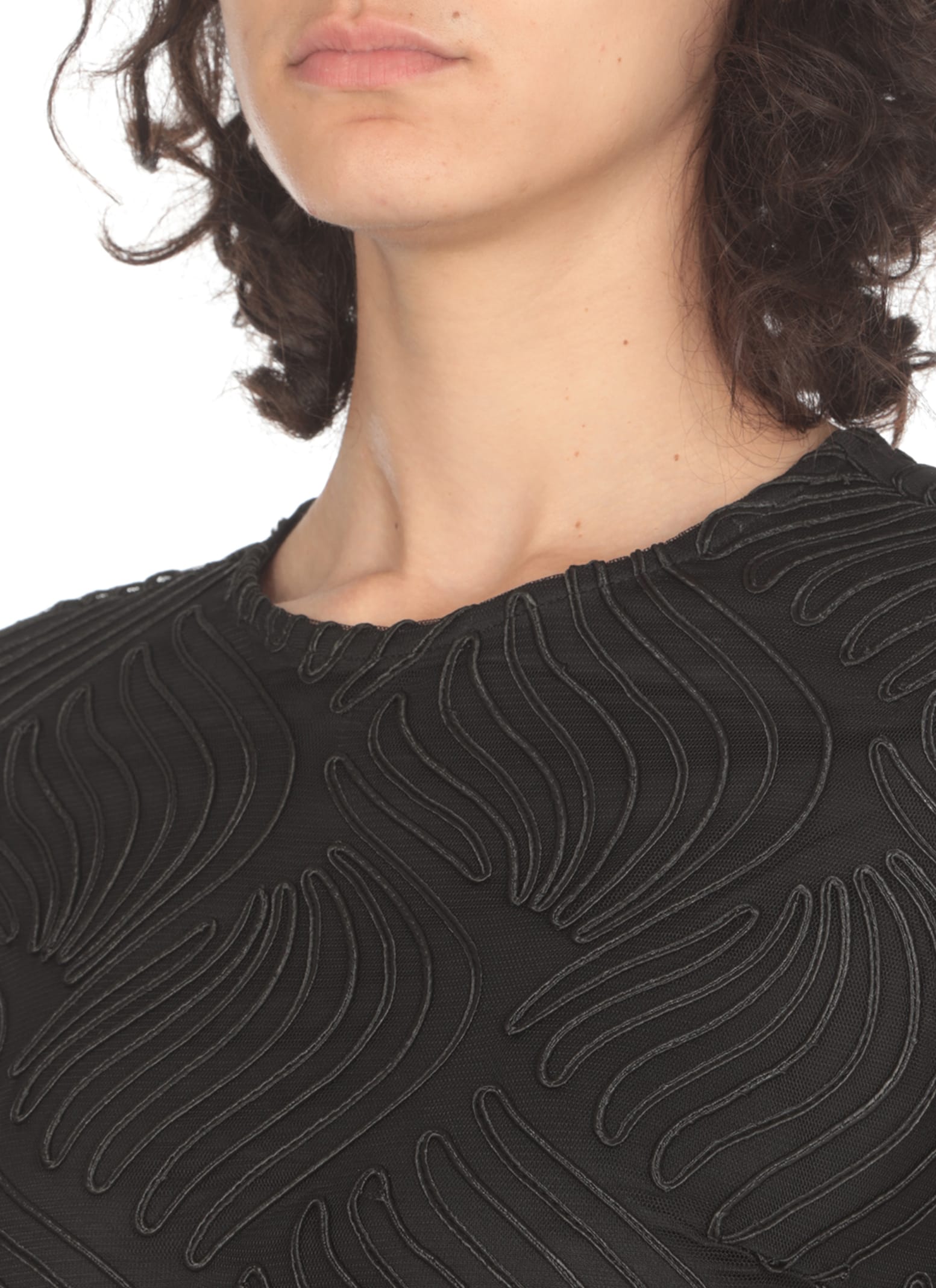 Shop Rotate Birger Christensen Dress With Relief Pattern In Black