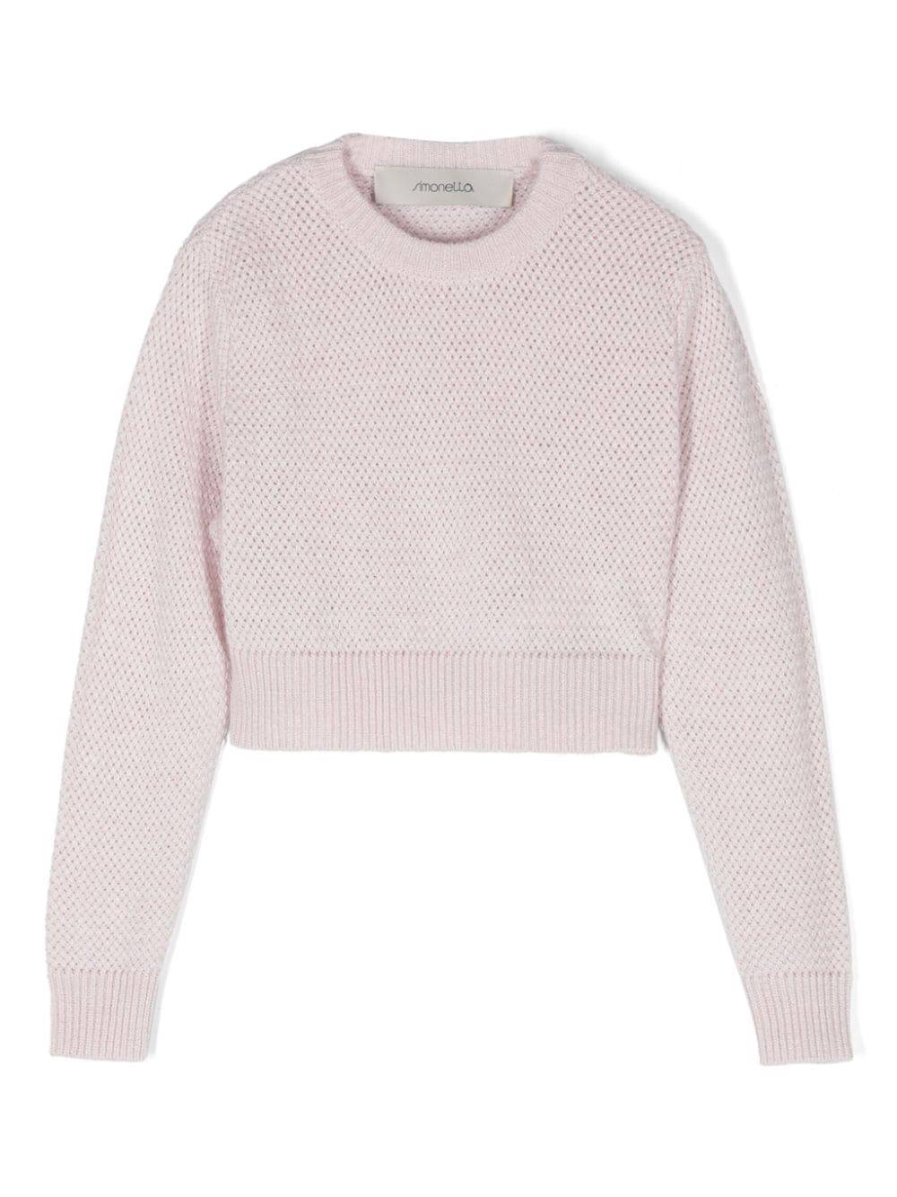 Simonetta Metallic Sweater In Pink