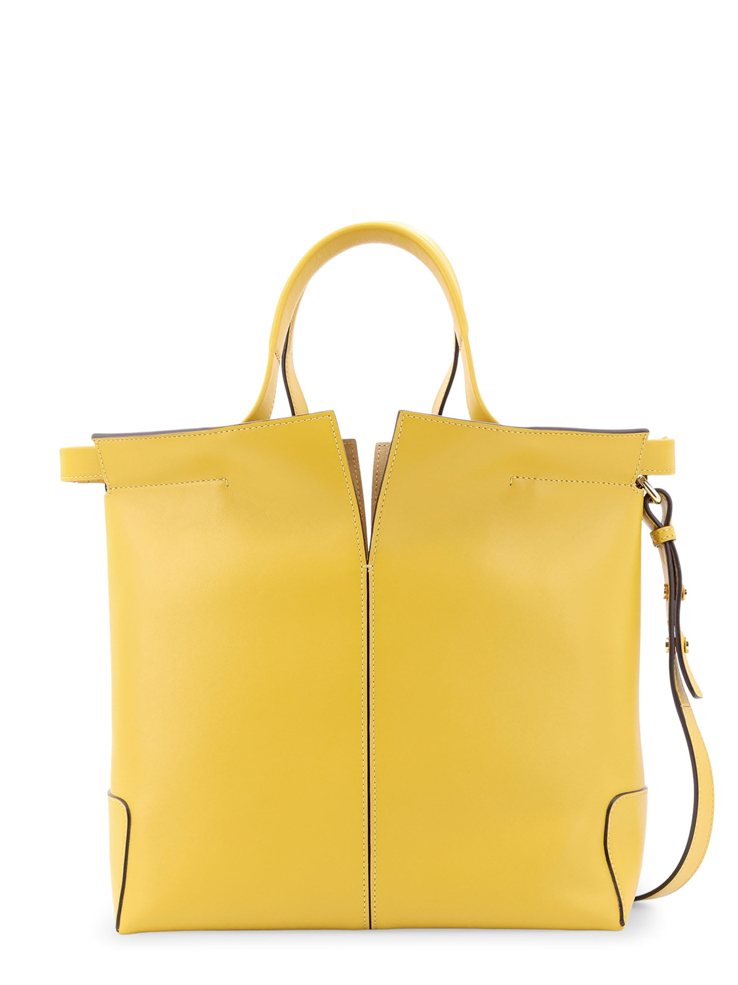 Tod's Leather Handbag With Frontal Logo Patch