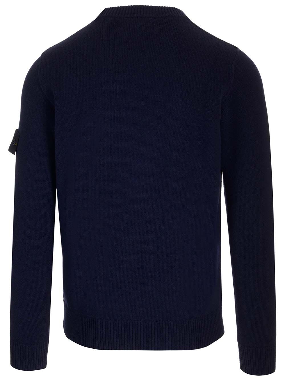 Shop Stone Island Crewneck Sweater In Navy