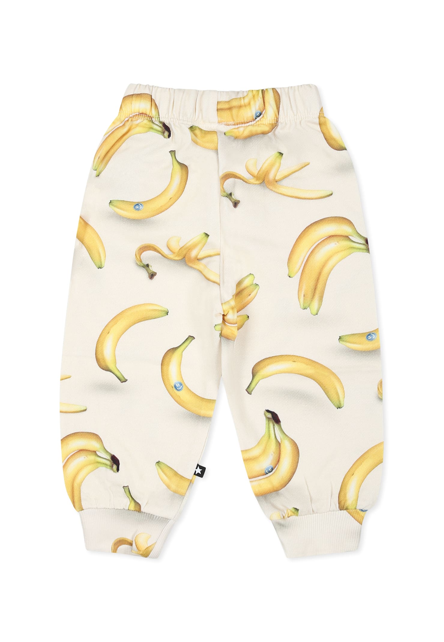 Molo Ivory Trousers For Babykids With Banana In Ivory