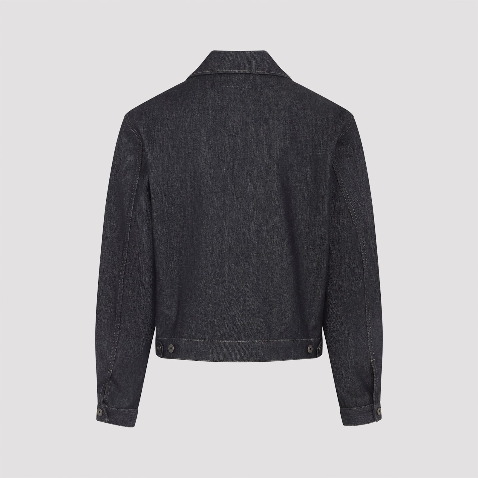 Lemaire Patch-pocket Denim Jacket In Gray