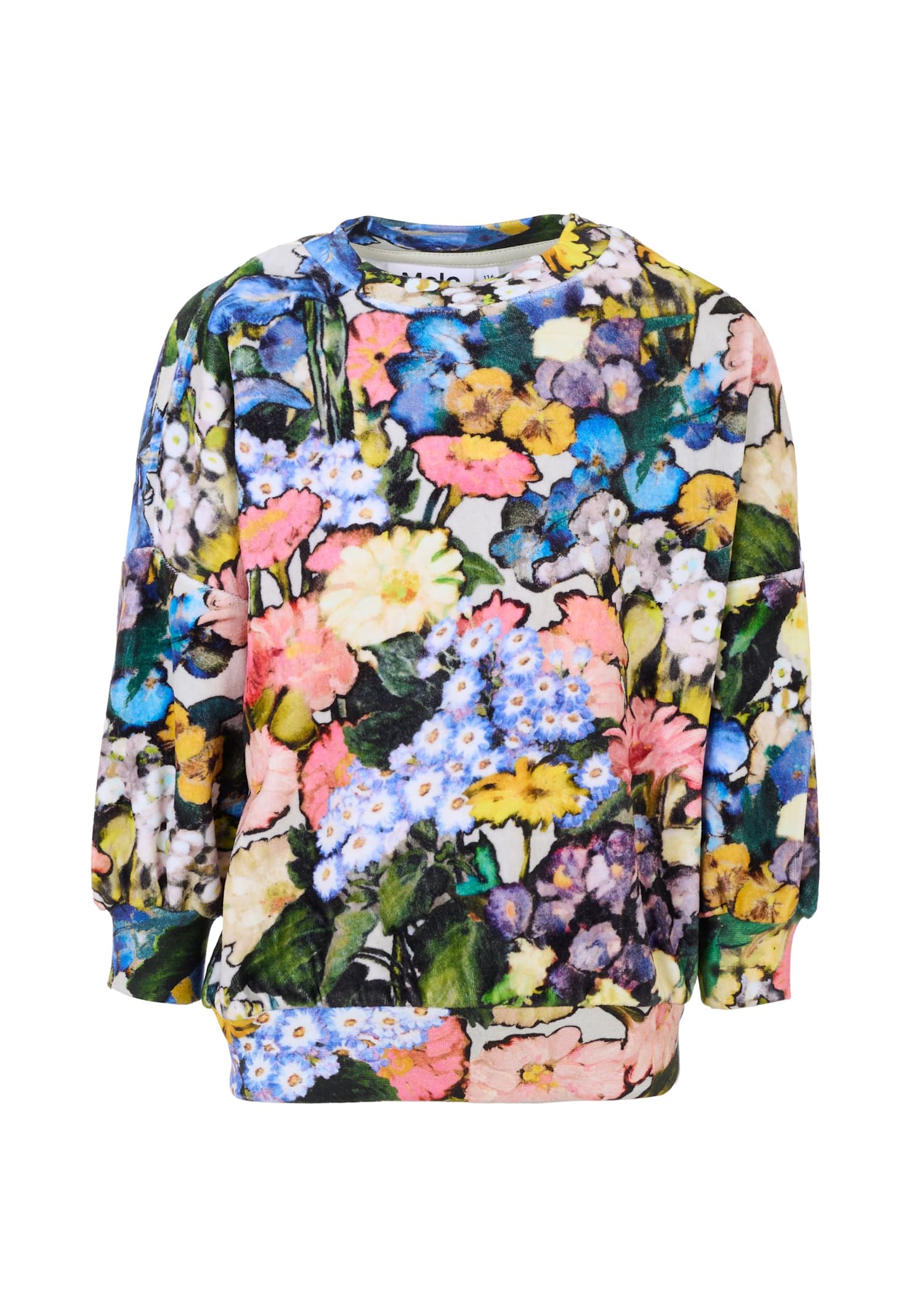 Molo Multicolor Sweatshirt For Girl With Flowers In Multi