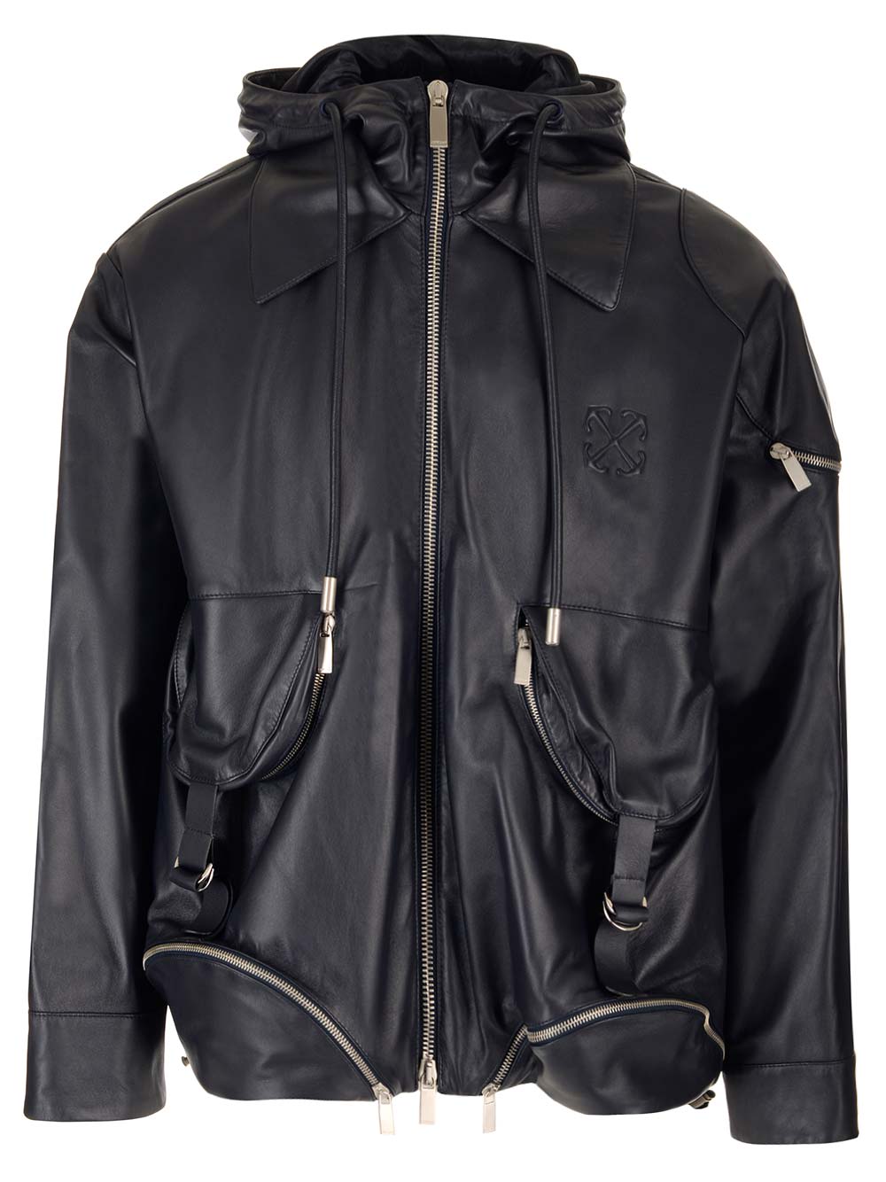 Off-white Black Leather Jacket