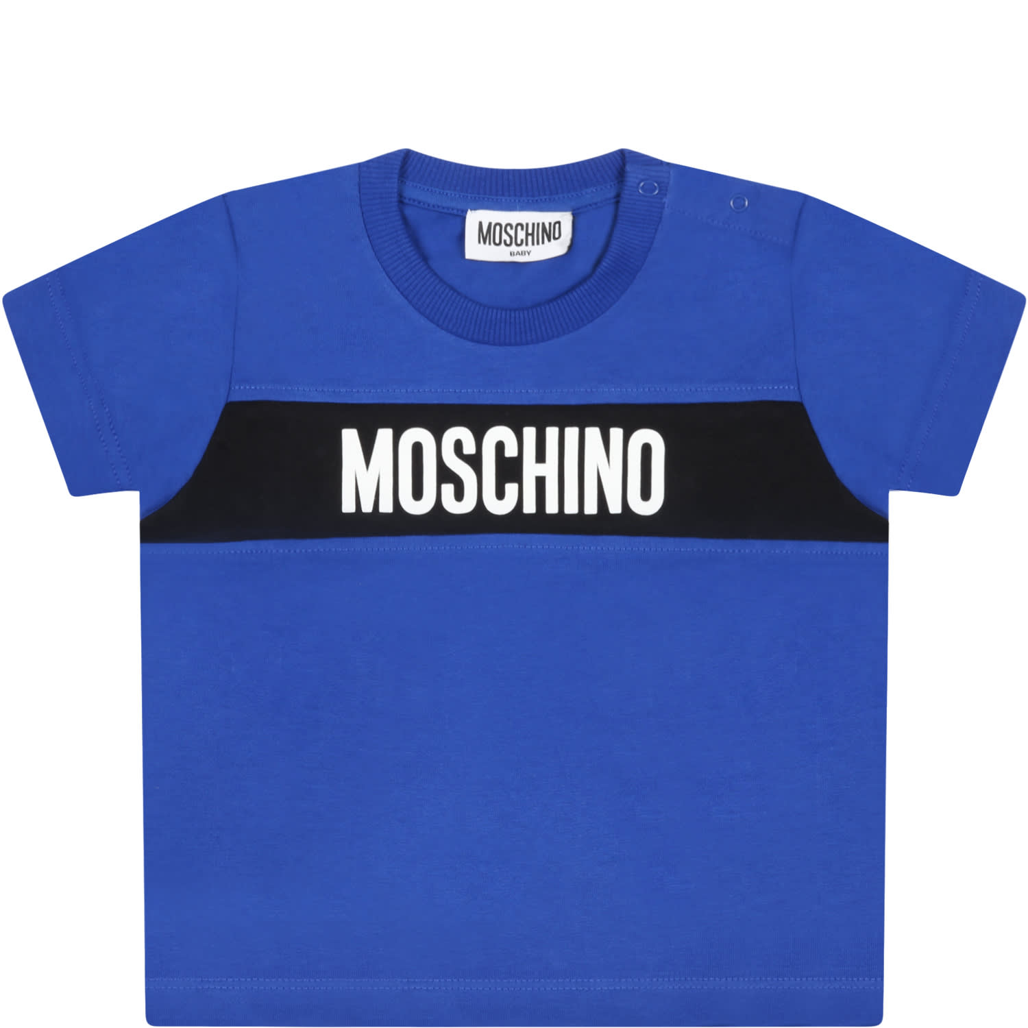 Moschino Royal-blue T-shirt For Baby Boy With Logo