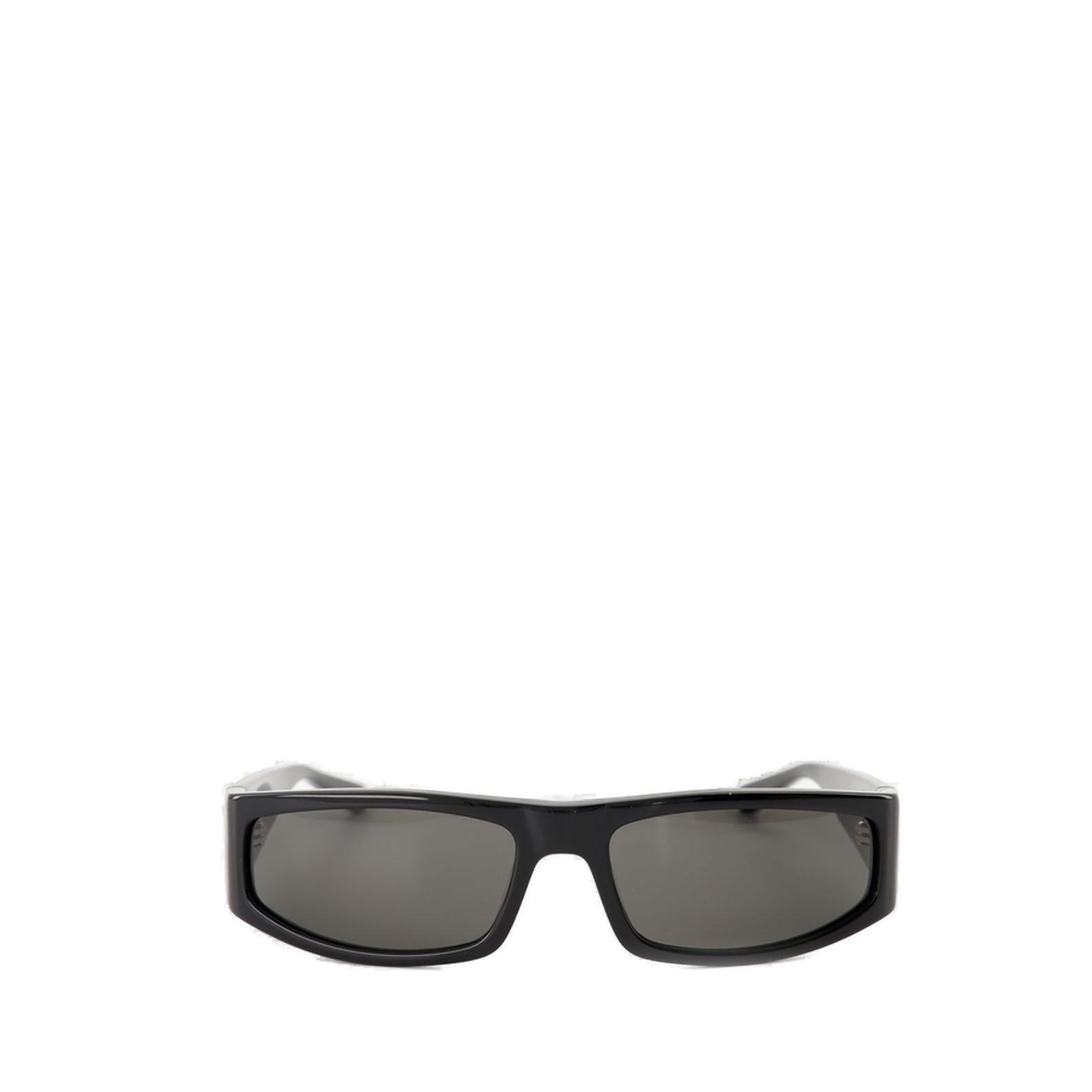 Shop Courrèges Rectangular Frame Sunglasses In Black