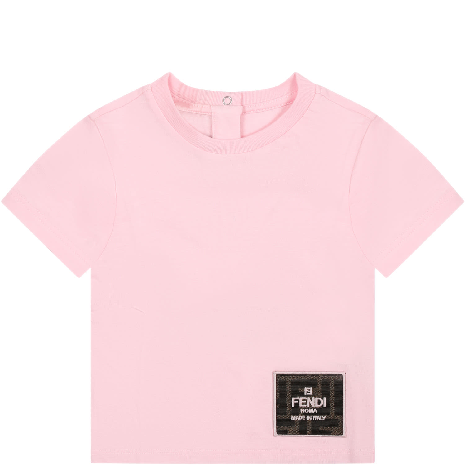 Fendi Pink T-shirt For Baby Girl With Ff