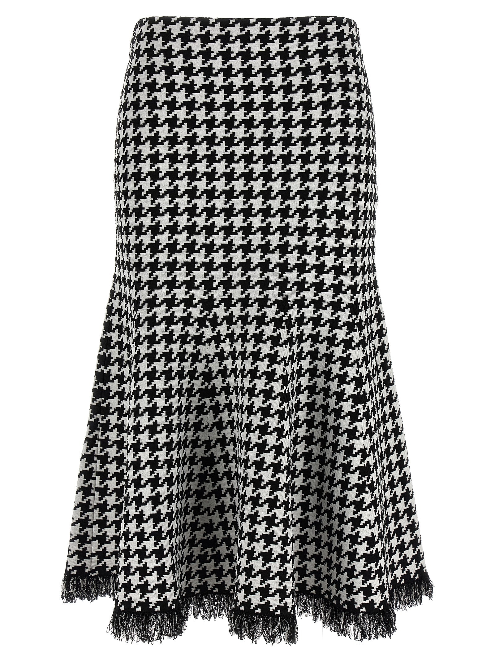 Alexander Mcqueen Black And White Midi Skirt