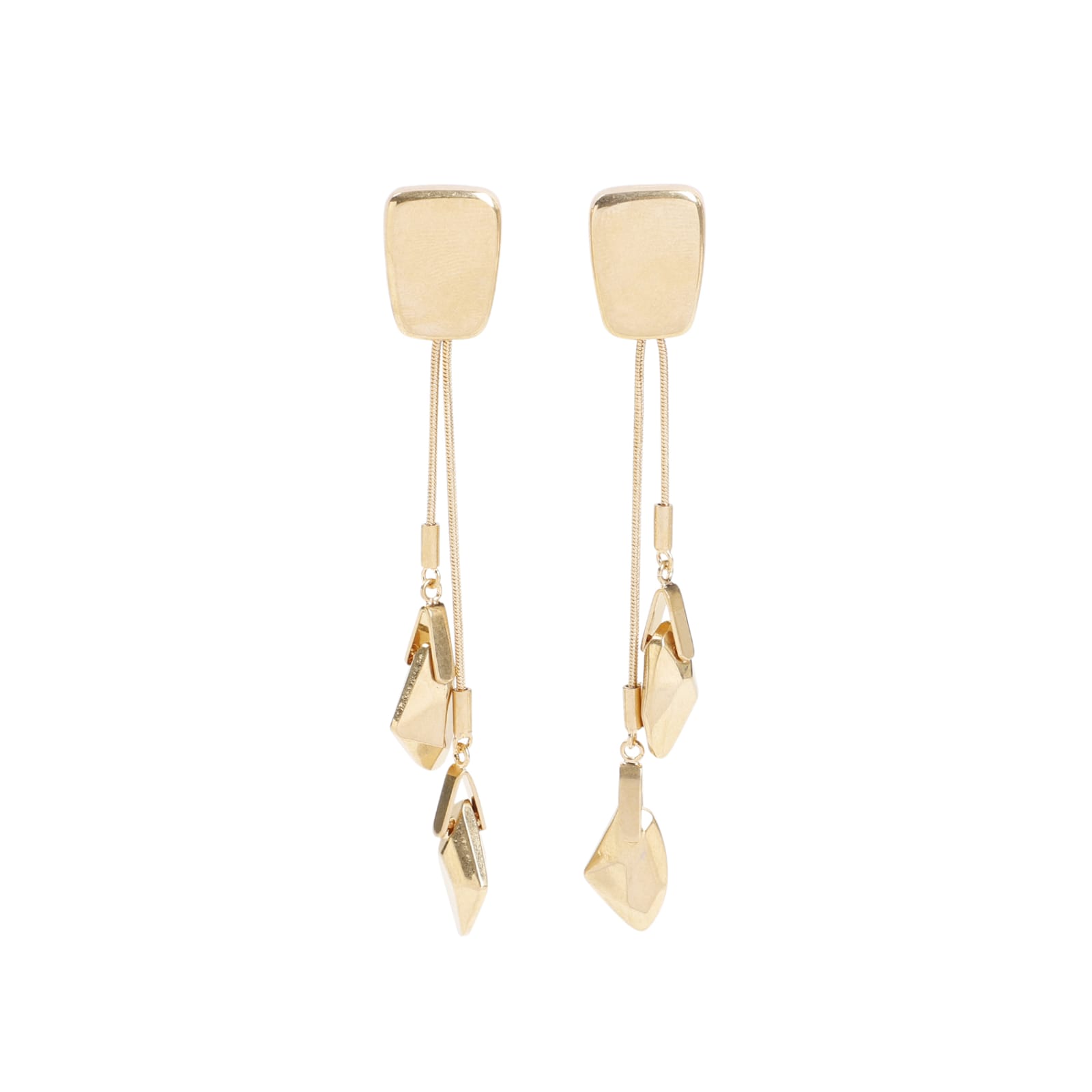 Shop Tom Ford Brass Earrings In Vintage Gold